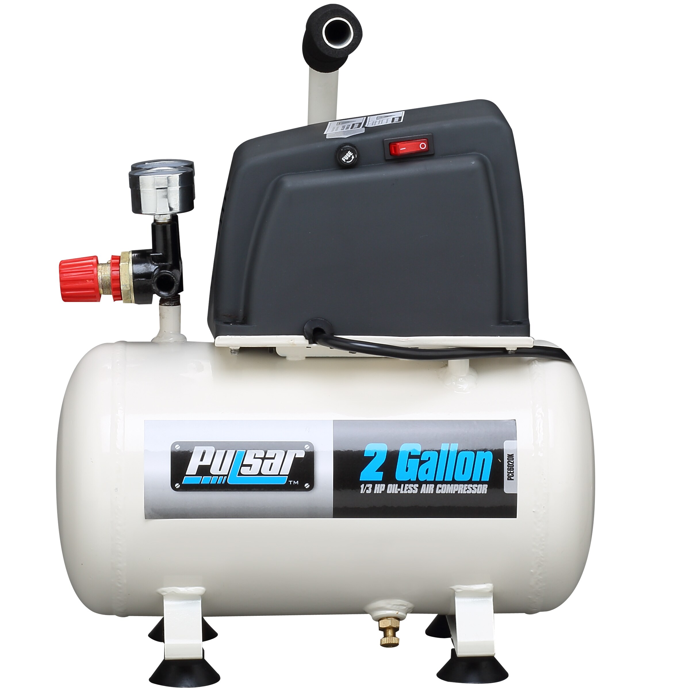 2 Gallon Electric Air Compressor 100 PSI Hot Dog 1/3 HP Oil Free Pump  Portable