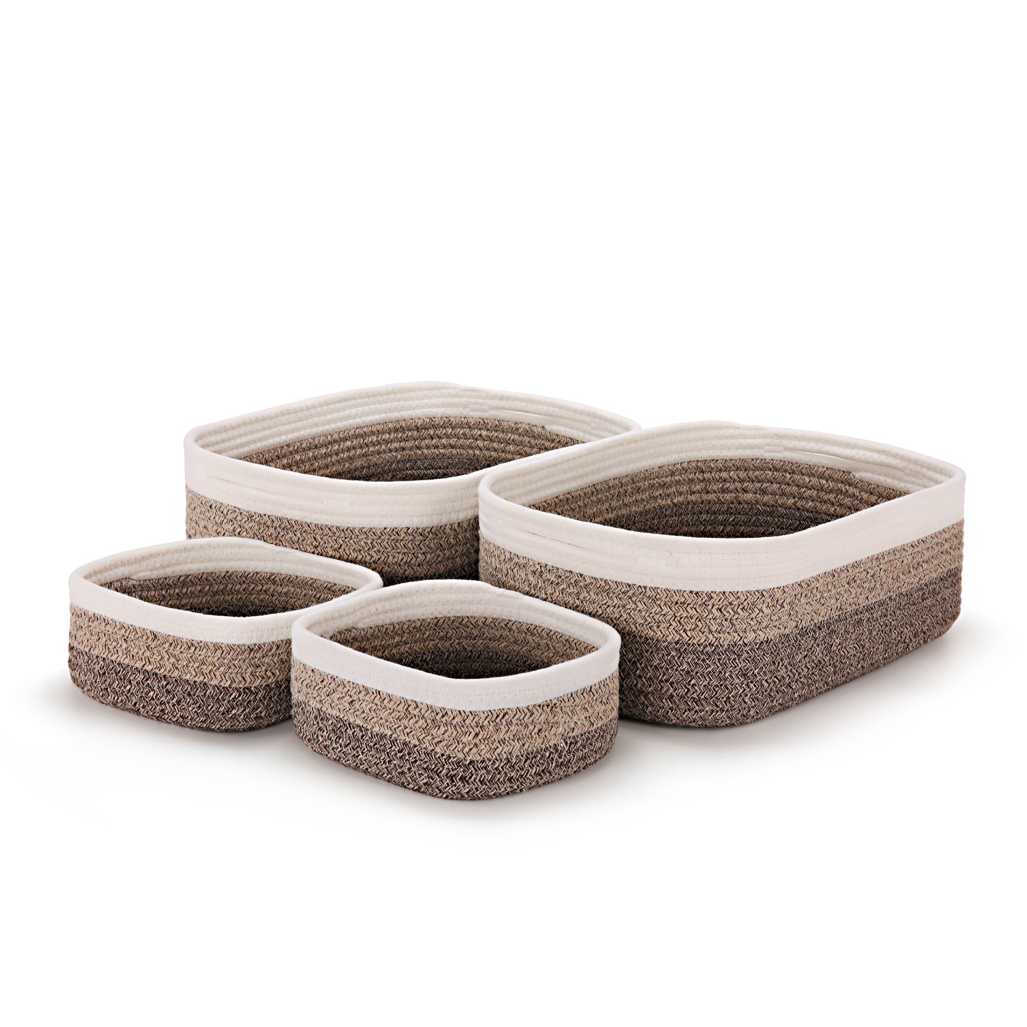 CYQBD Woven Rope Storage Baskets Fabric Organizer Boxes in the Storage ...