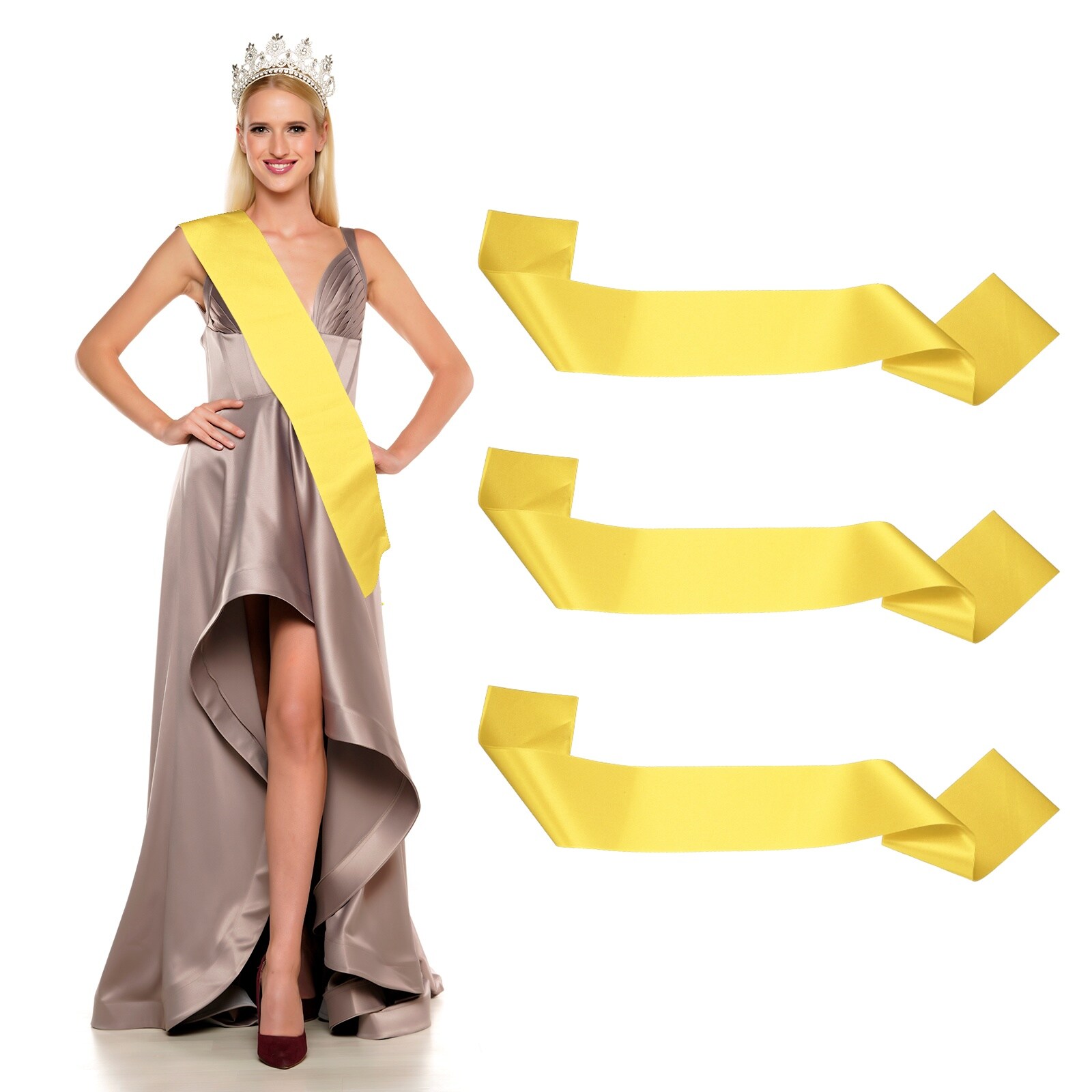 Unique Bargains Satin Sash Blank Sash Pageant Ribbon - Fitting for ...