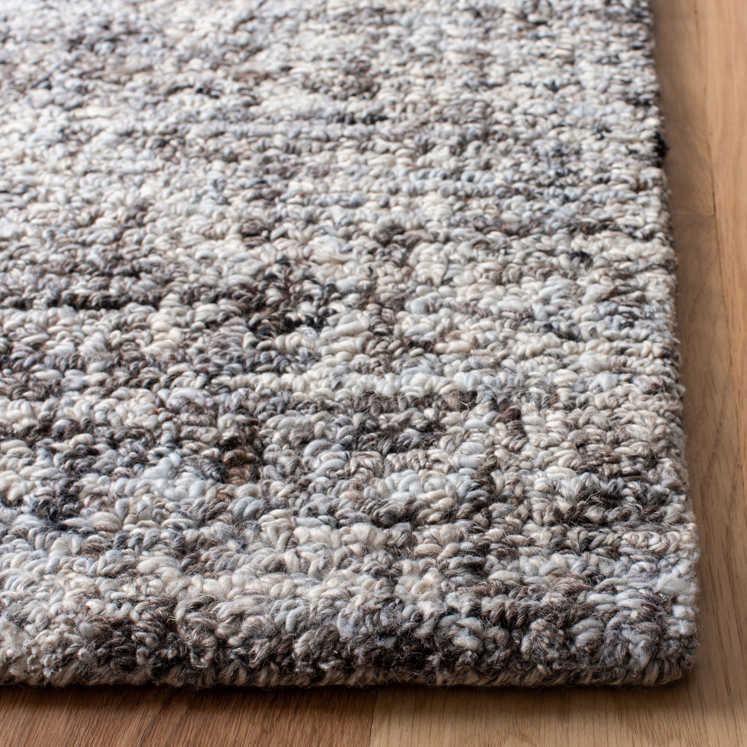 Gray Abstract Handmade Tufted Wool 8' x 10' Area Rug
