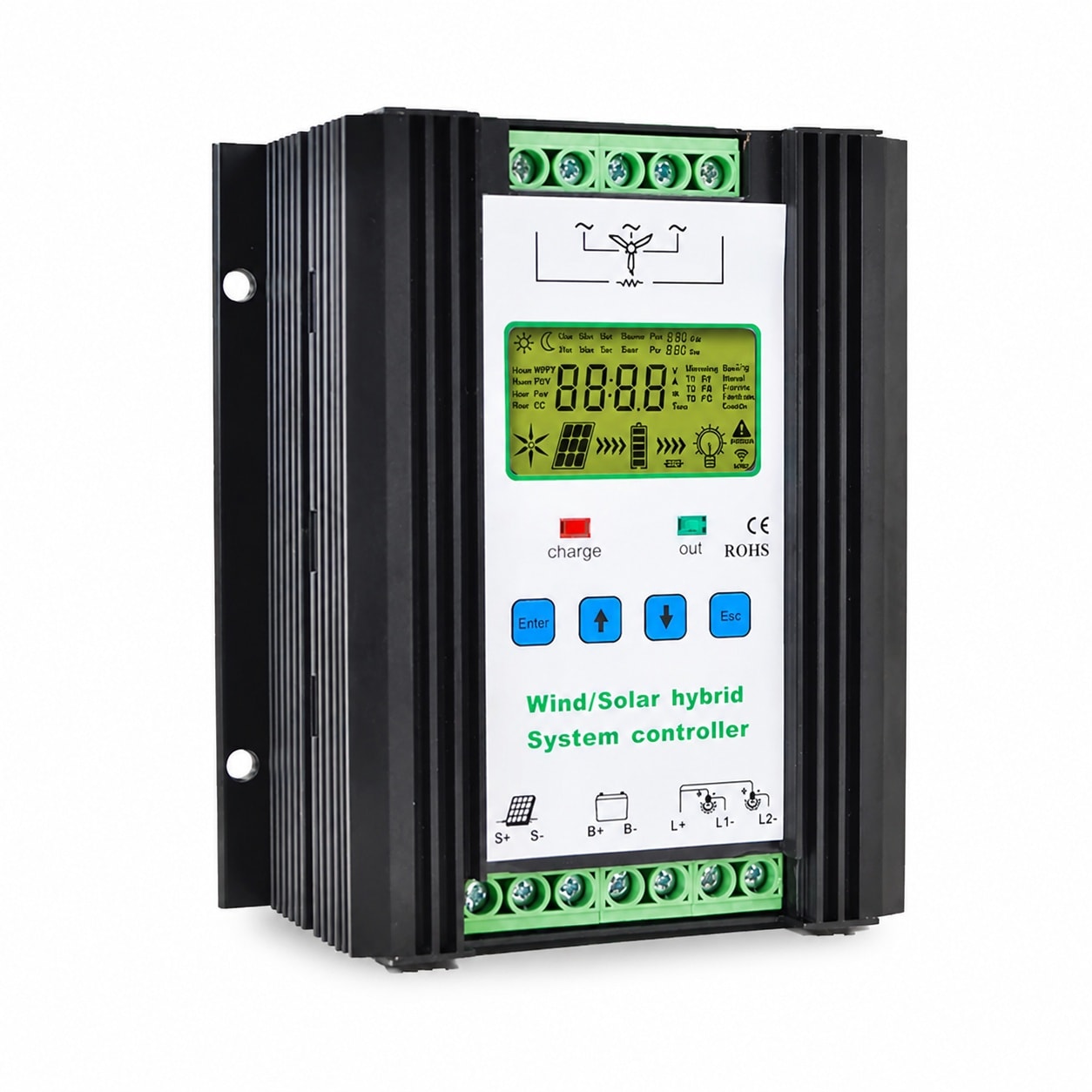 Aoibox  1000W Wind Solar Hybrid Charge Controller PWM 600W Wind 400W Solar Boost Charge Technology LCD Display