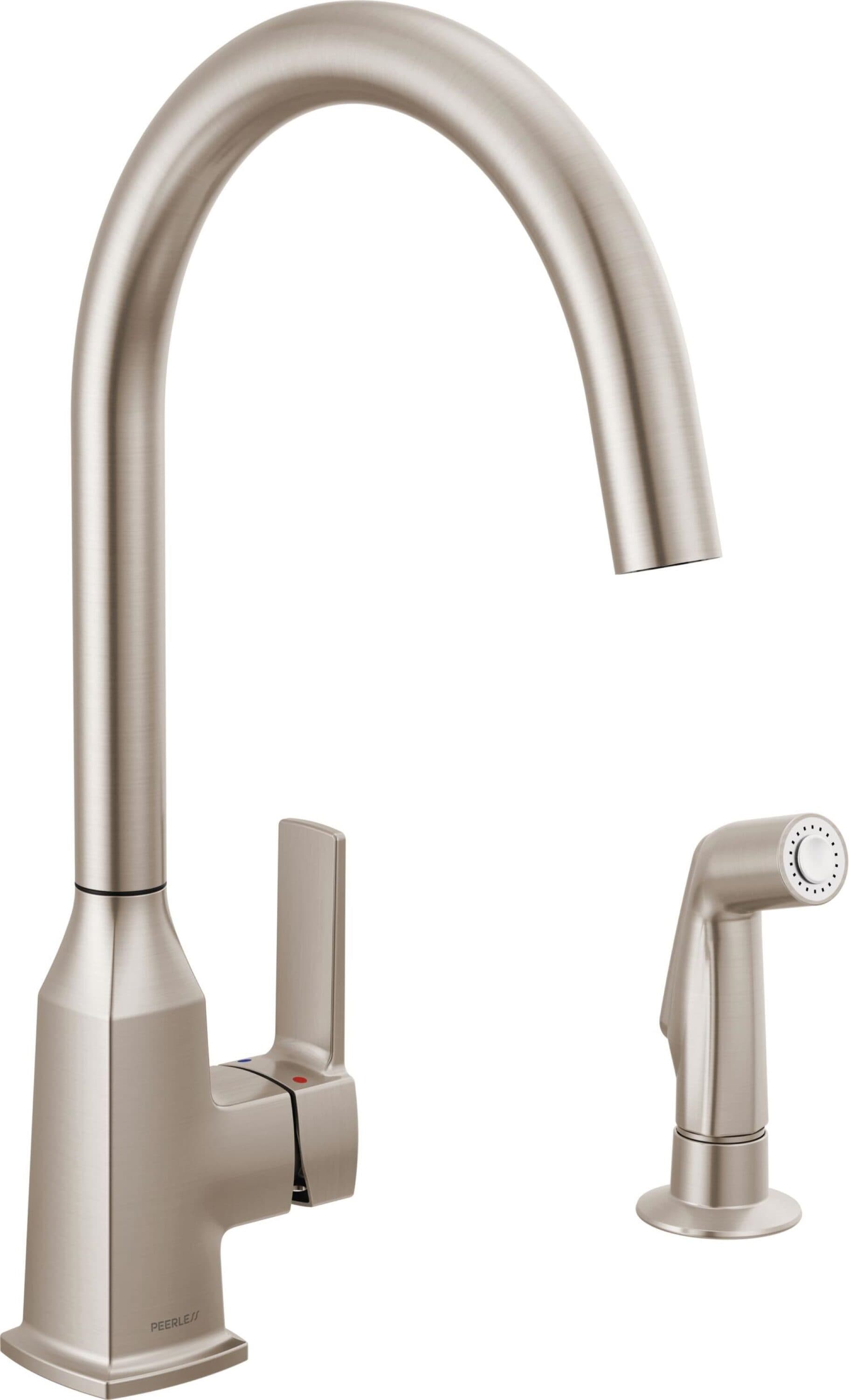 Peerless P1971LF-SS Ezra Stainless Single Handle Deck-mount Kitchen Faucet ( Deck Plate Included ) ( Side Sprayer Included )