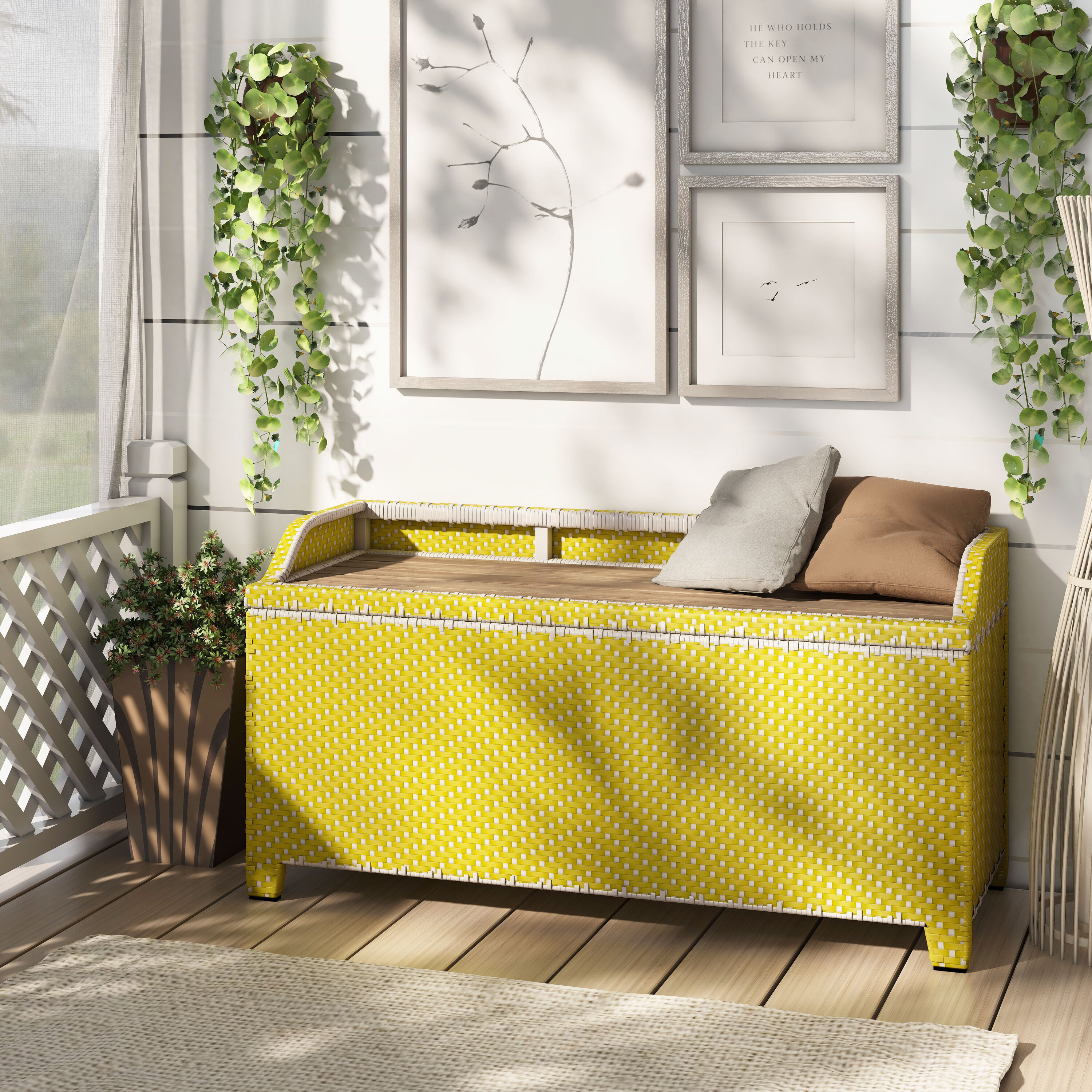 Furniture of America IDF-OB1862YW benches - View #4