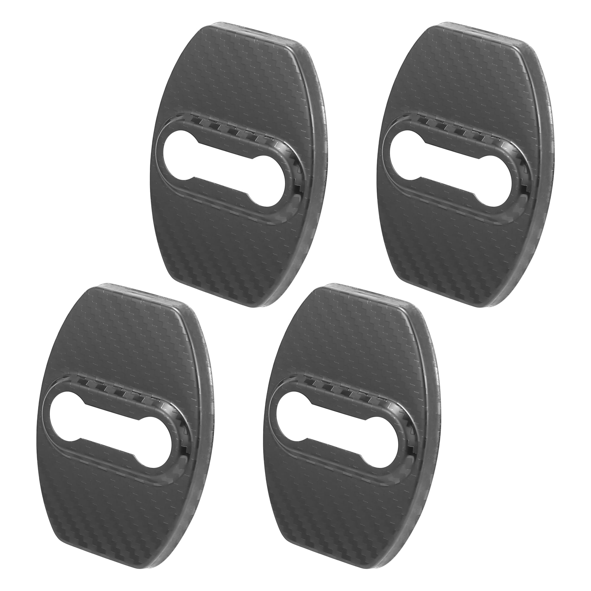 Unique Bargains 4pcs Stainless Steel Car Door Lock Latches Cover Protector Caps for Highlander Carola Camry RAV4 Reiz Black Grey Carbon Fiber Pattern