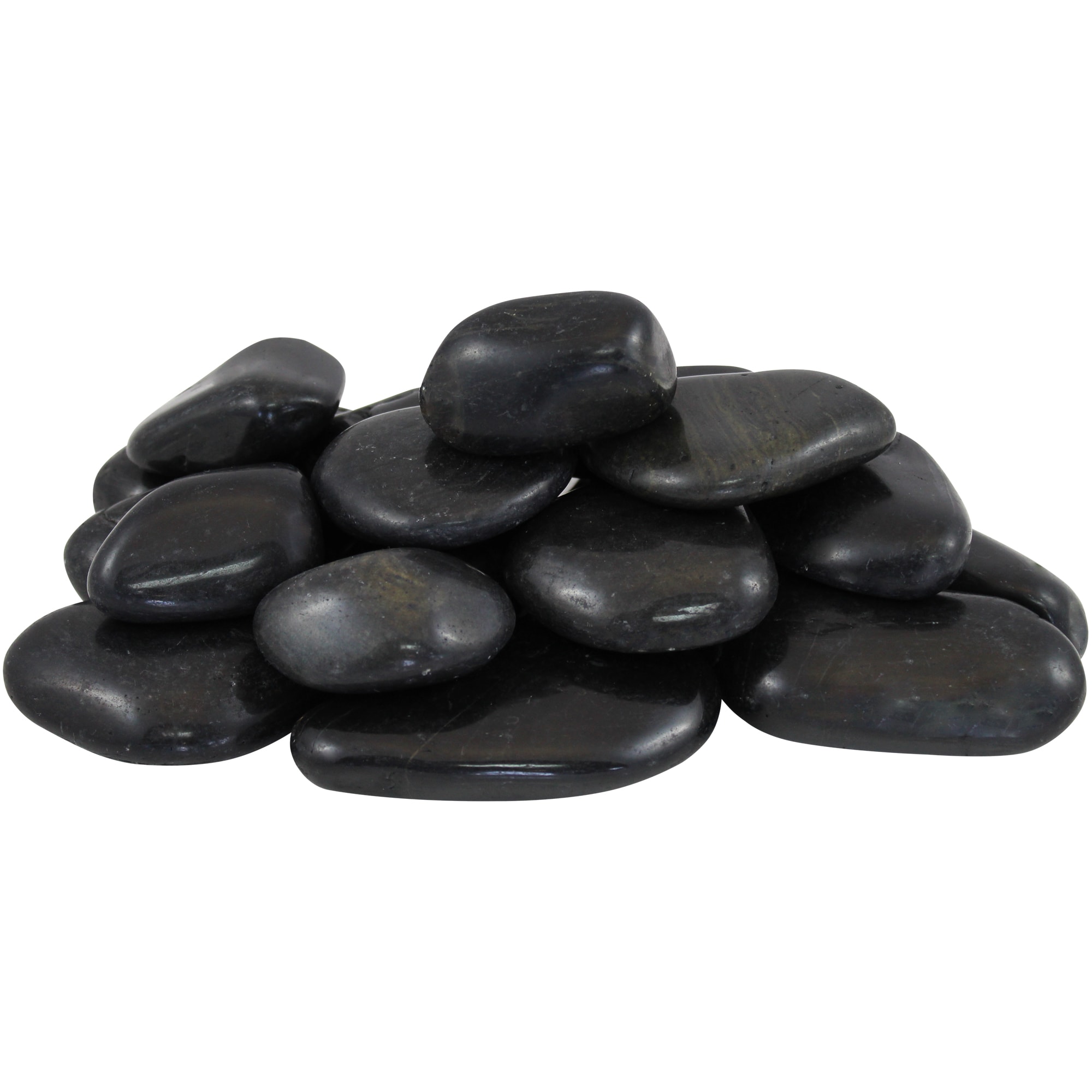 Black River Rocks Large for Landscaping Outdoor Polished Black Pebbles for  Plants Garden Decorative Stones 15 Pound Black River Rock Stones, 1 to 2