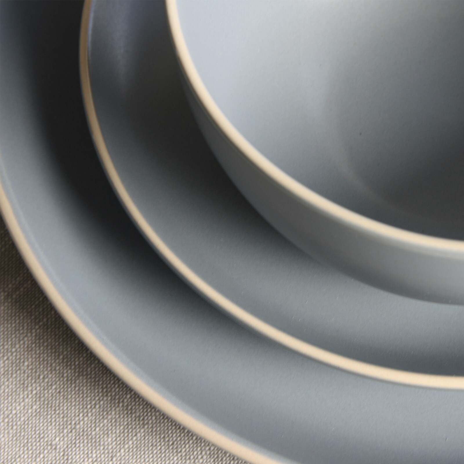 12-Piece Matte Stoneware Dinnerware Set, Gray