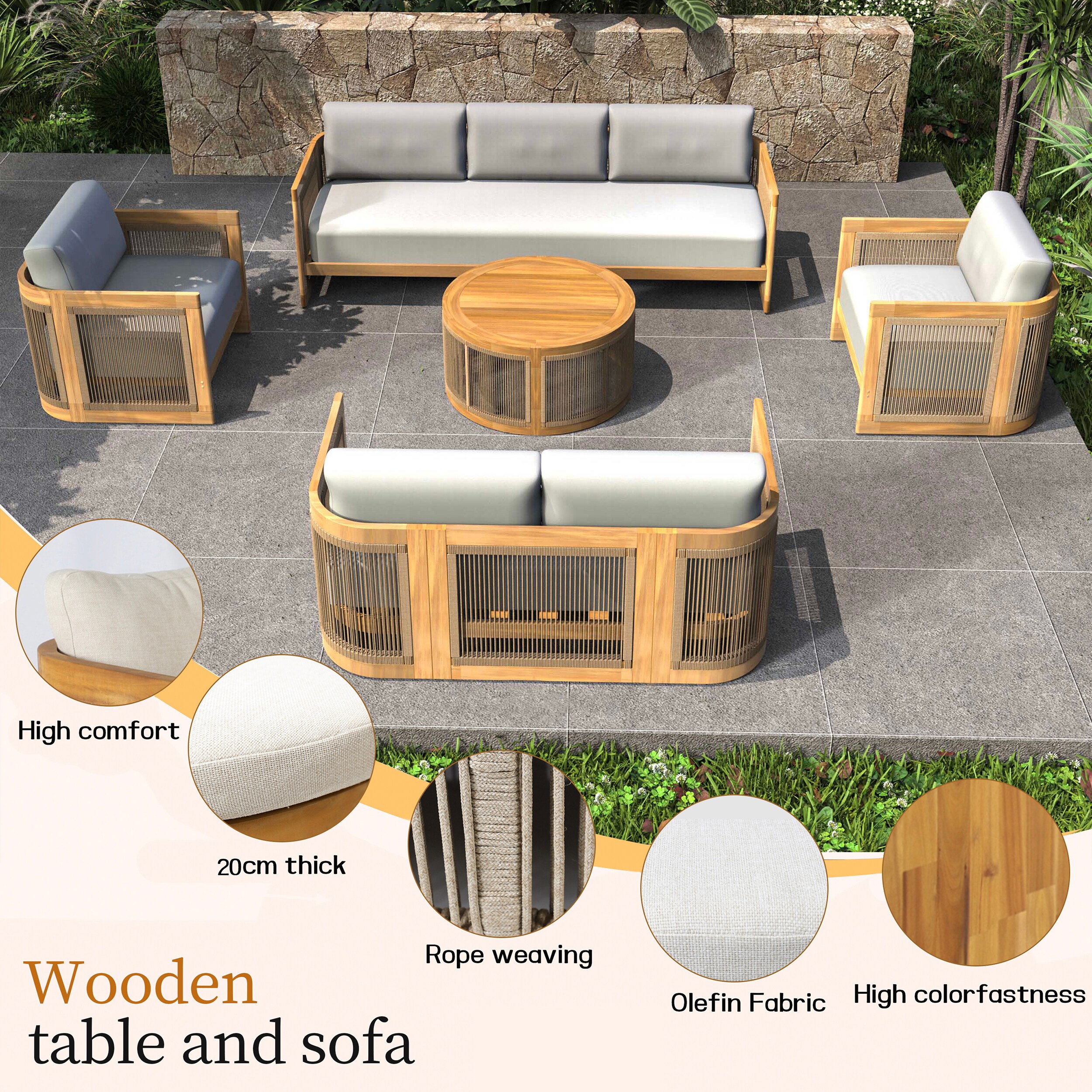 Moda Furnishings MAS-2515-3SS Patio-Sofas-Daybeds - View #5