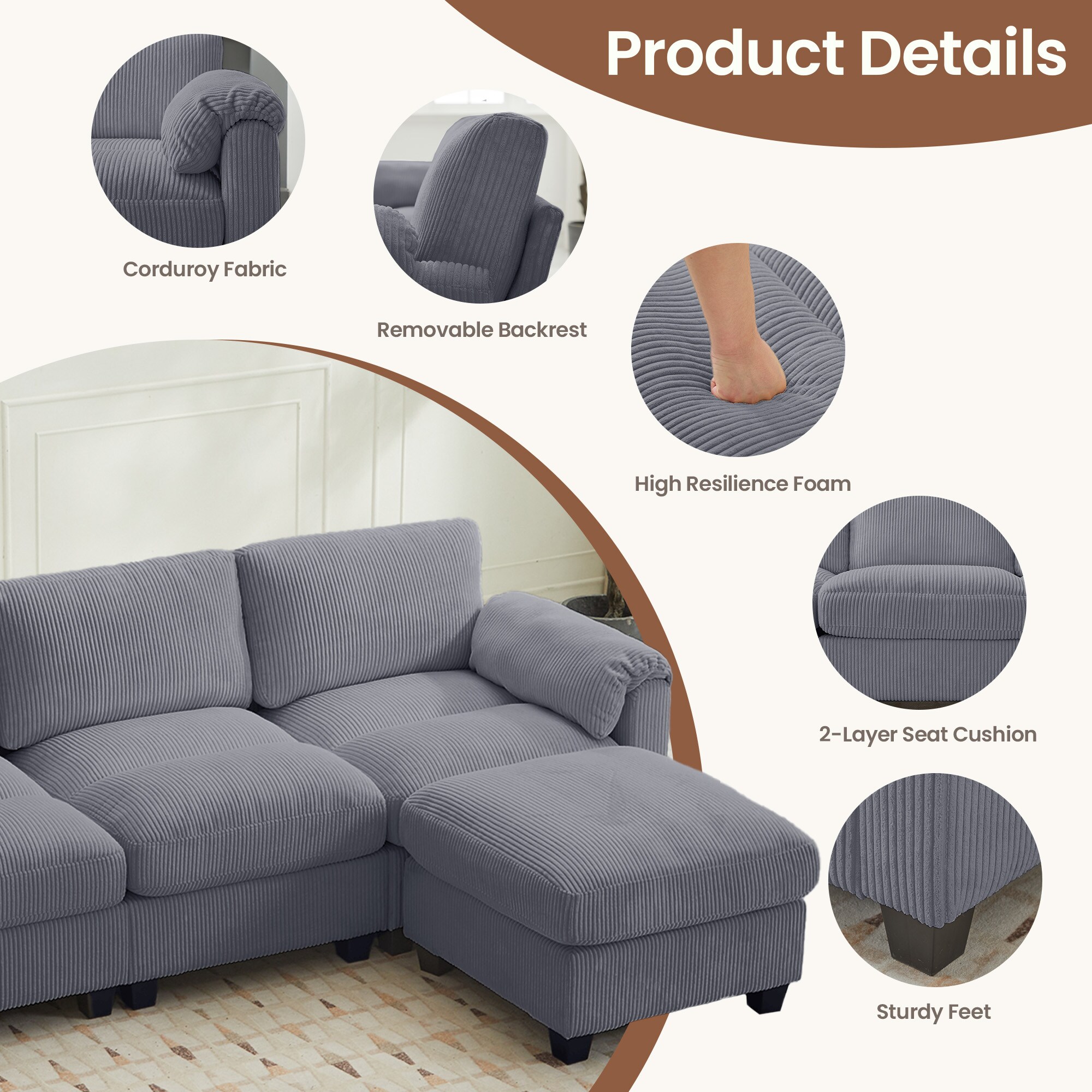 VOUA SAF-DXDRZJ4-DG1 Sofas-Loveseats - View #5