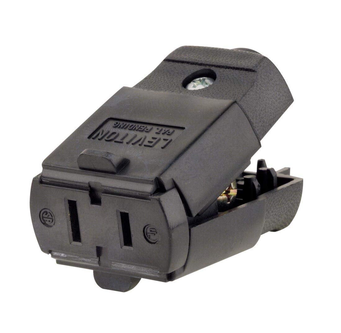 Leviton 102-EP 10 Pack 15Amp 125V Straight Blade Residential Grade Black #00102-0EP-17A3-170D