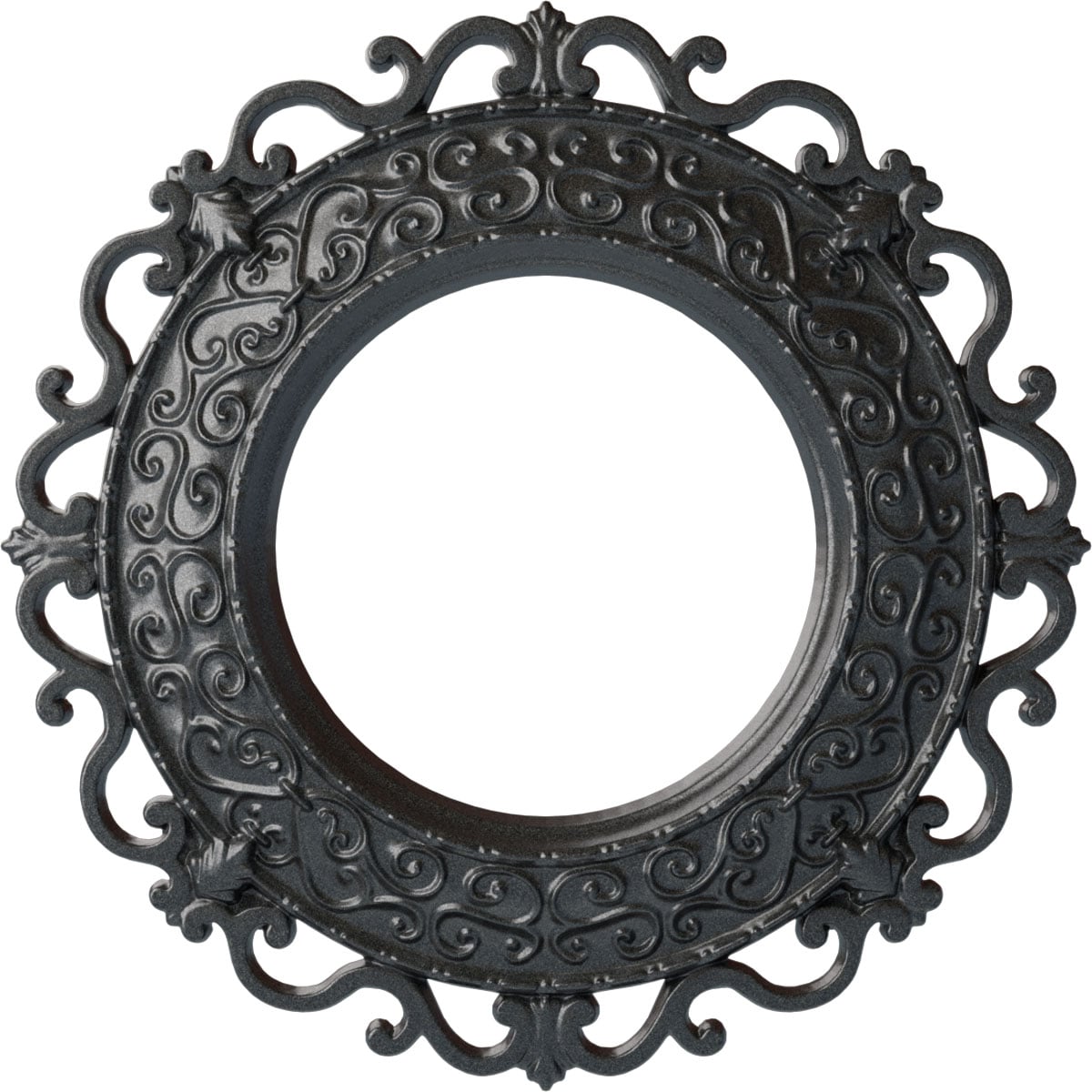 Ekena Millwork CM13ORPES Orrington 13.25-in W x 13.25-in L Painted Pewter Polyurethane Whole Ceiling Medallion