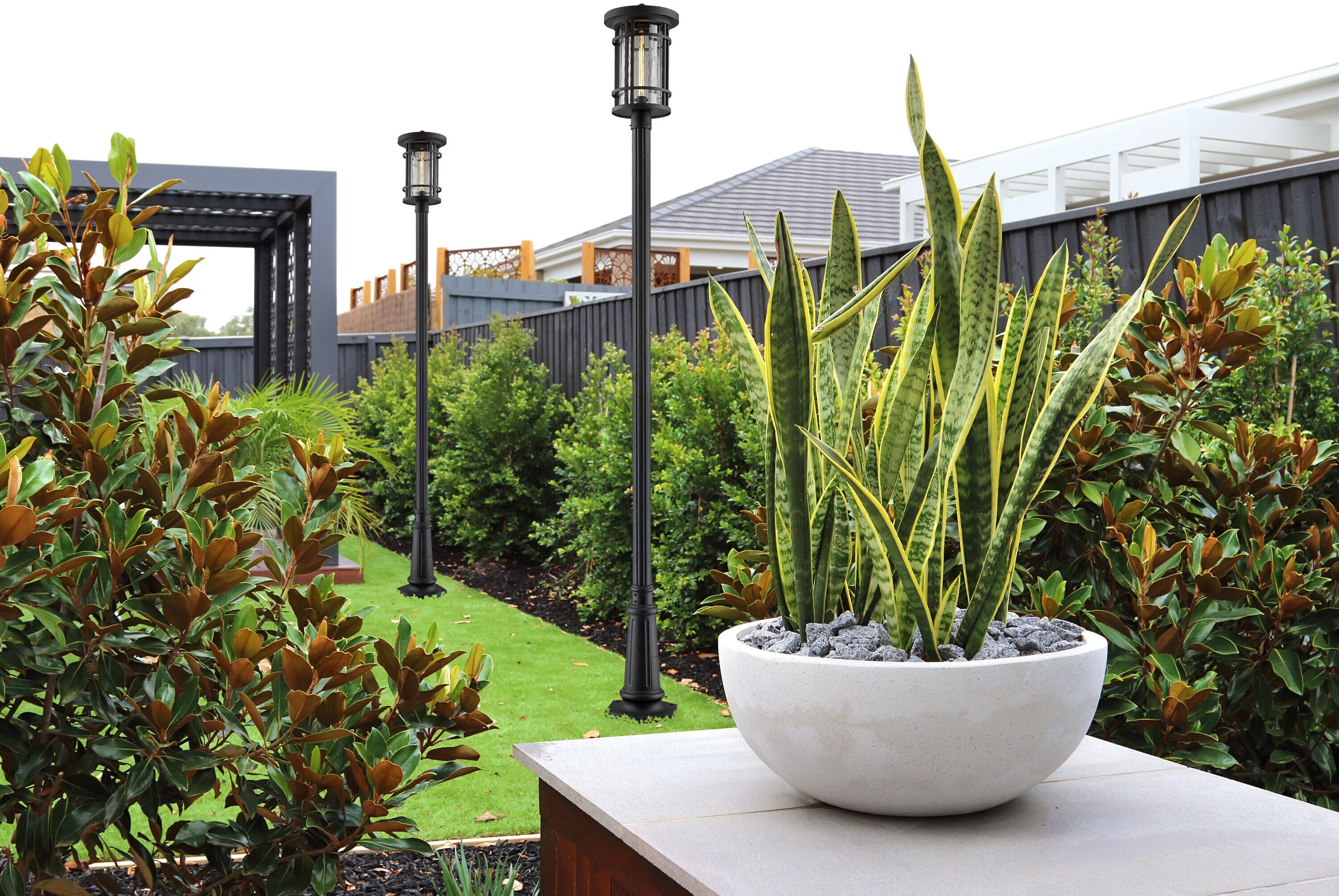 Z-Lite 570PHXL-557P-BK Post-Lights - View #2