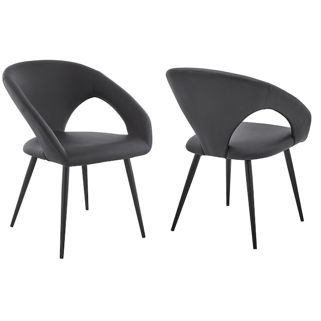 Armen Living Set Of 2 Elin Contemporary, Haines Cut Out Dining Chair Velvet Upholstered Black