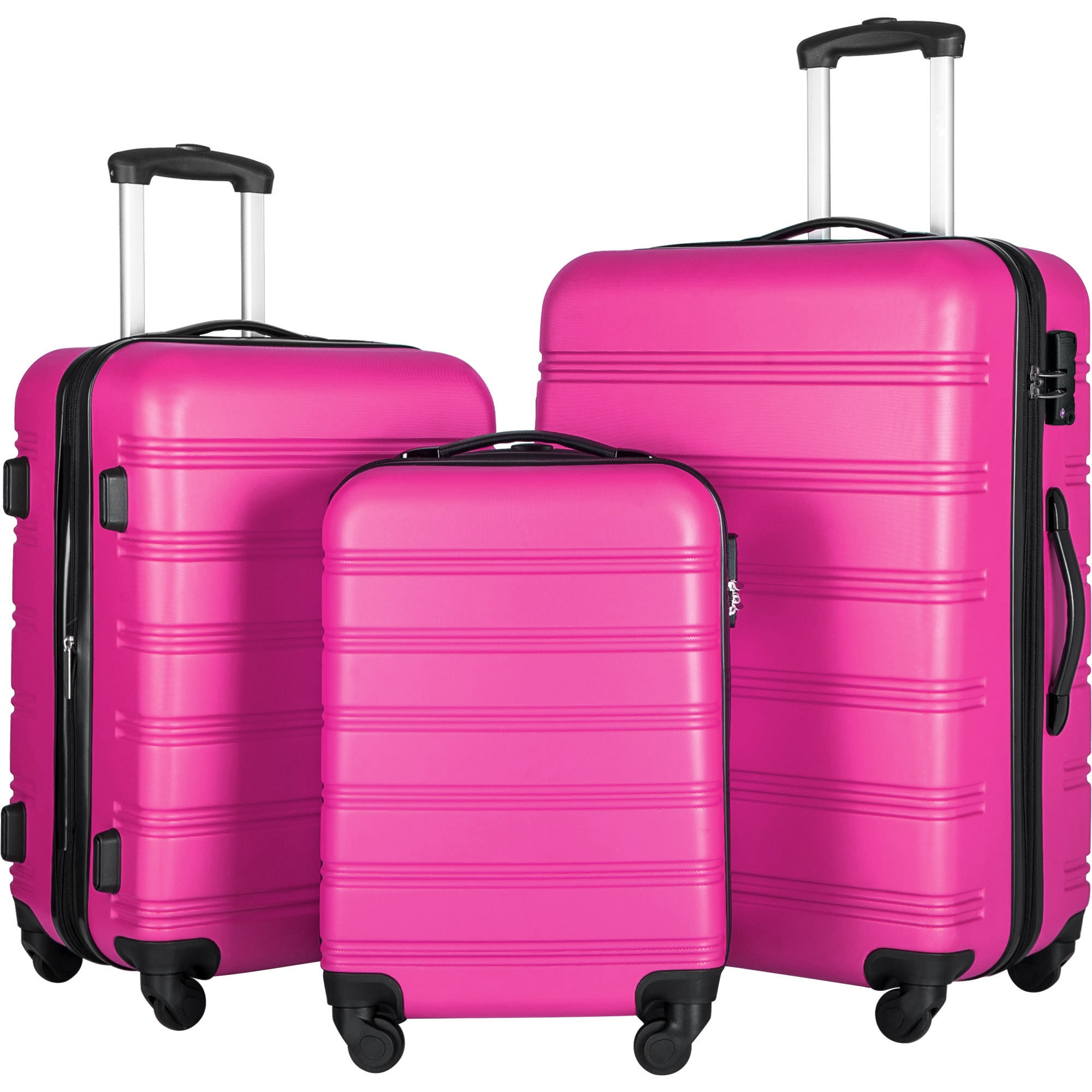 Misopily 3 Piece Hardside Luggage Set Spinner Suitcase with TSA Lock 20 inch 24 inch 28 inch Expandable ABS Shell 360 Degree Wheels