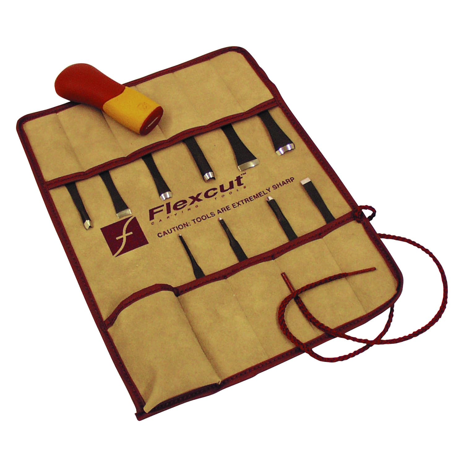 Flexcut SK107 11-Piece Wood Carving Set with 10 1095 High-Carbon Blades and Interchangeable ABS Handle #SK107