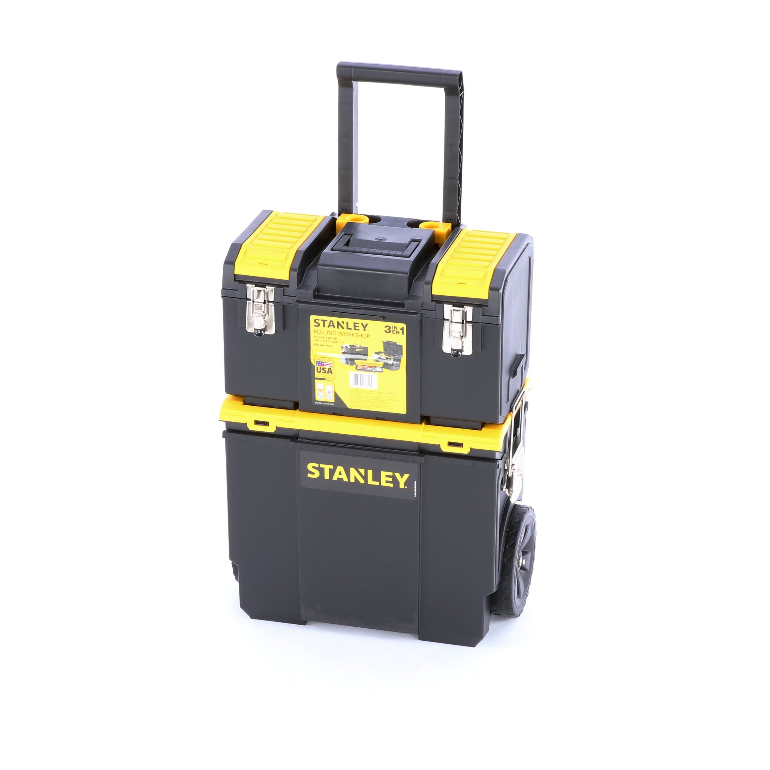 coverage parity strong Stanley 11.5-in Black Plastic Wheels Lockable Tool Box at Lowes.com