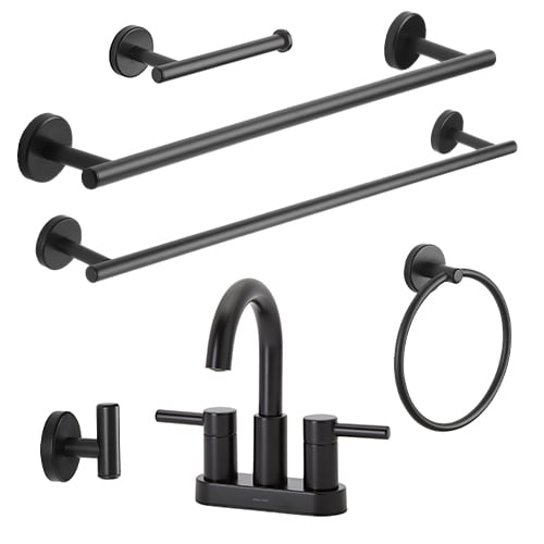 allen + roth  Harlow Matte Black 2-handle centerset Faucet & Bath Hardware Collection