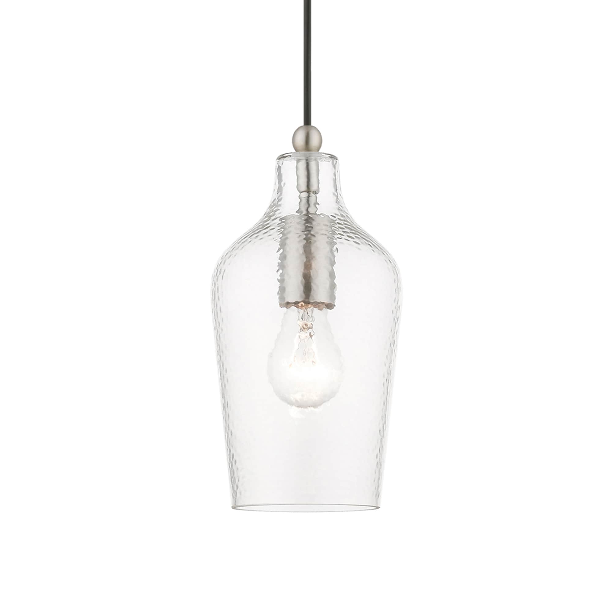 Avery Mini Jar Pendant Light in Brushed Nickel with Clear Glass