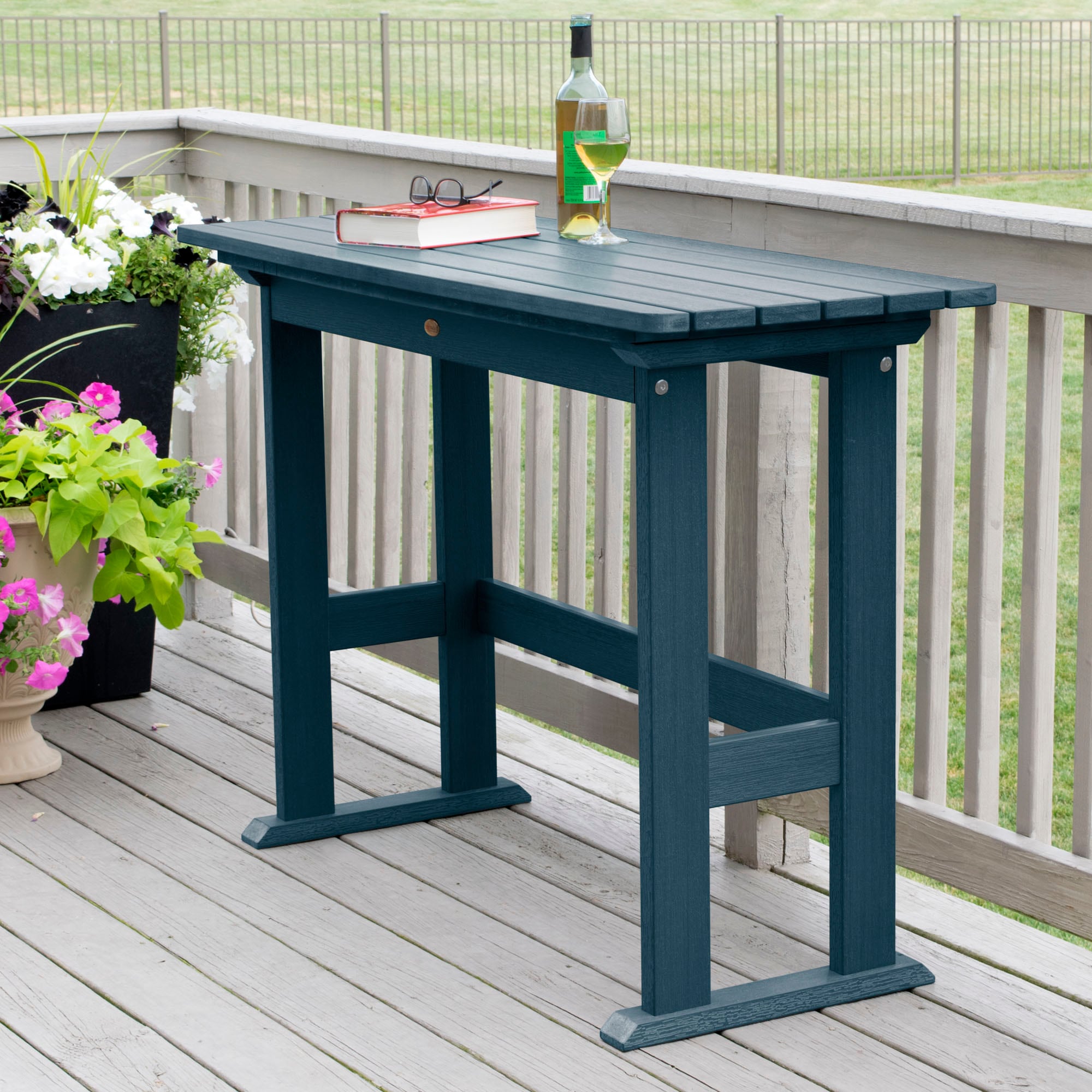 highwood AD-TBL-KS2-NBE The Lehigh Rectangle Outdoor Balcony Table 69.48-in W x 71.6-in L