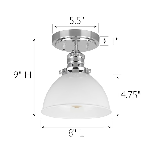 Design House Savannah 1-Light 8-in Polished Chrome Semi-Flush mount ...