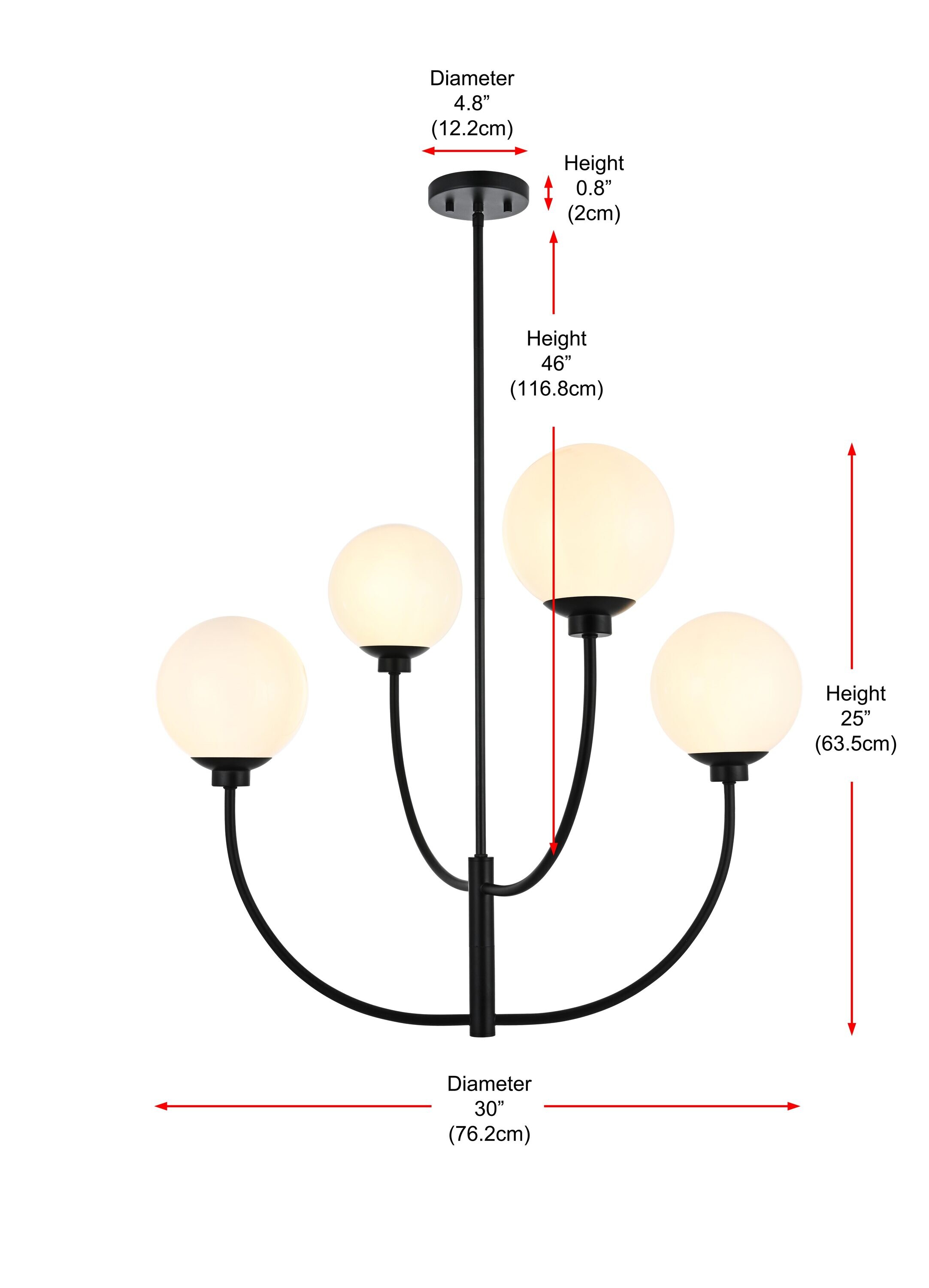 Elegant Decor HFDL2442D30BK b090015 - View #9