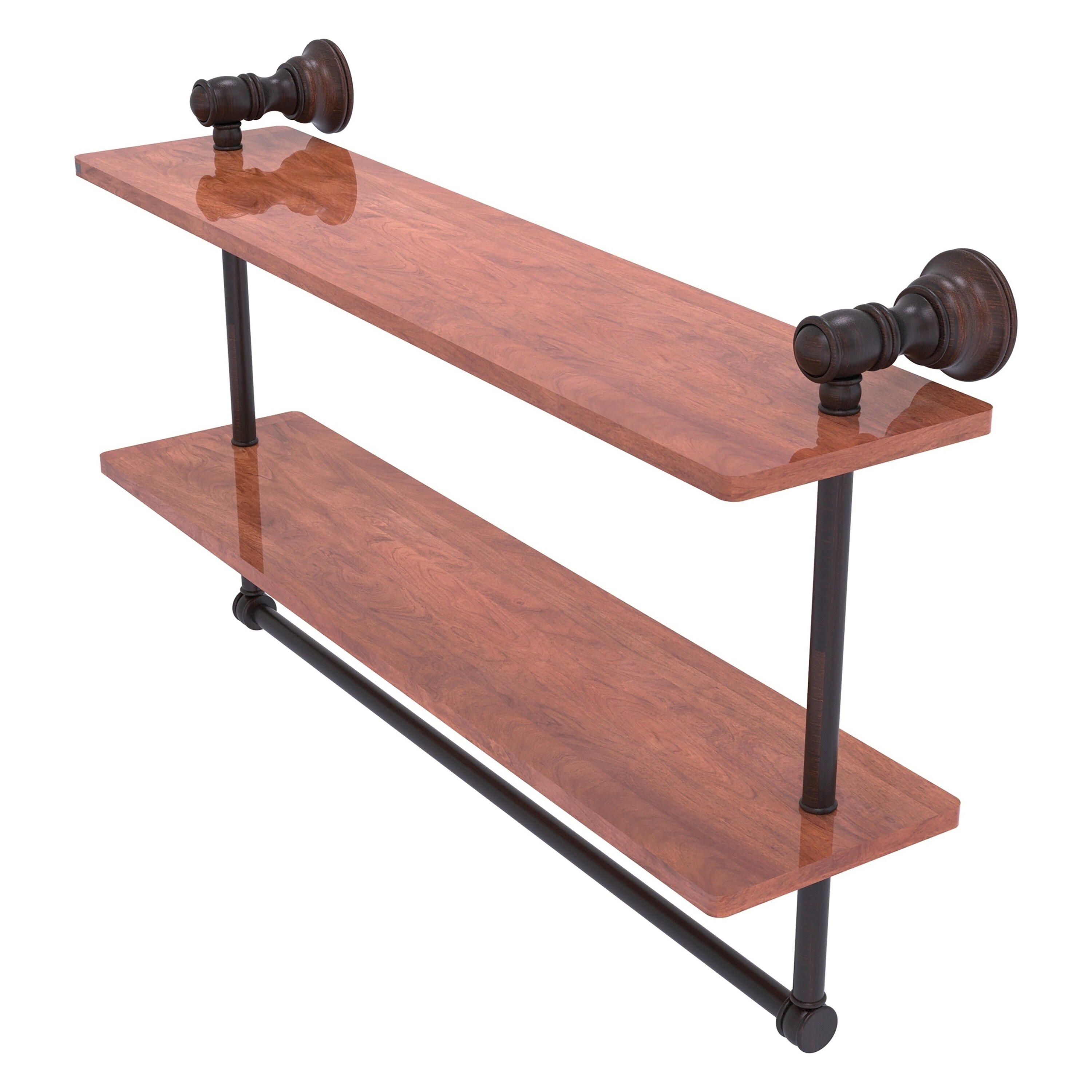 Allied Brass CL-2-22TB-IRW-VB Carolina Venetian Bronze 2 -Tier Wall mount Bathroom Shelf ( 22-in x 9.5-in x 5-in )