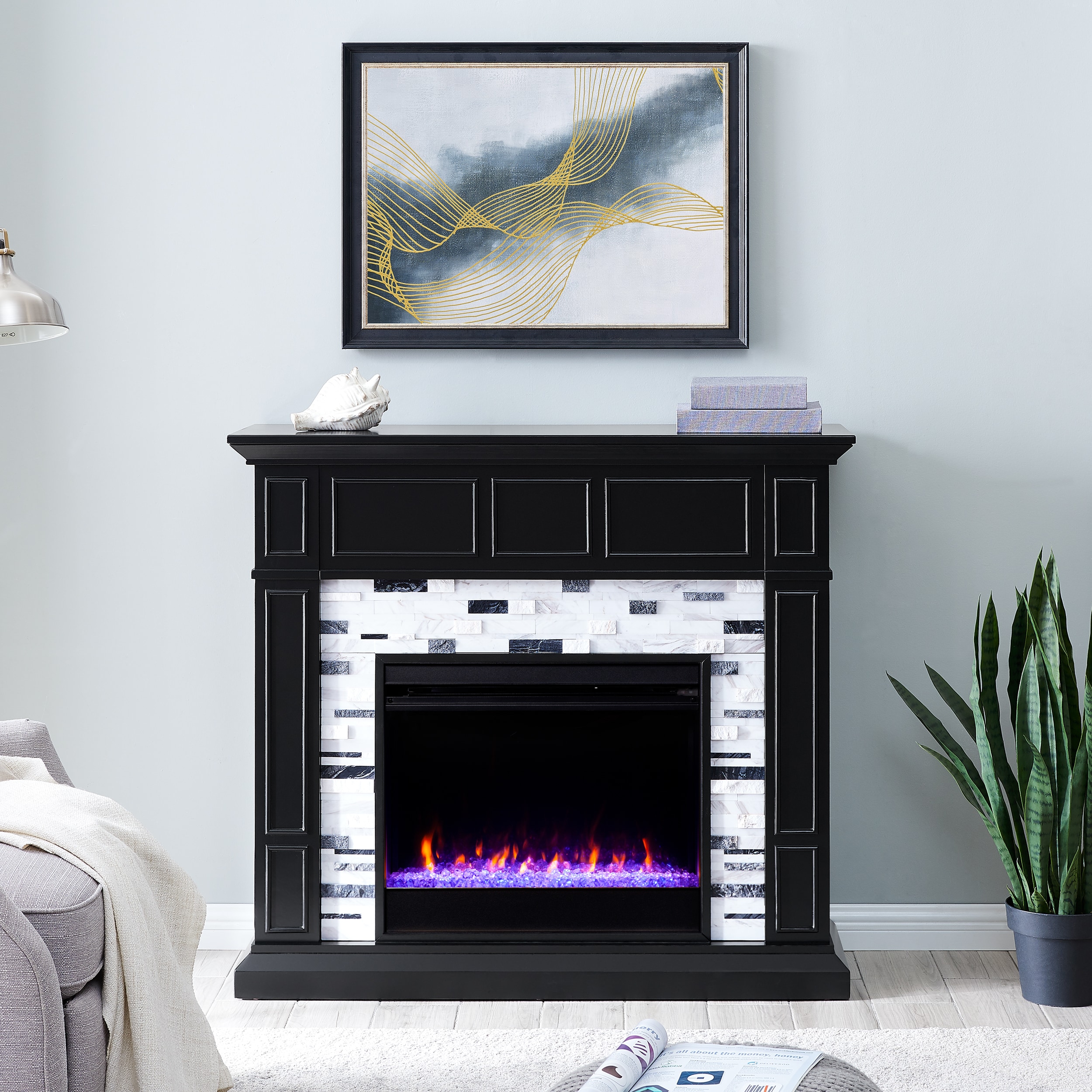 Safavieh Drovling Marble Fireplace