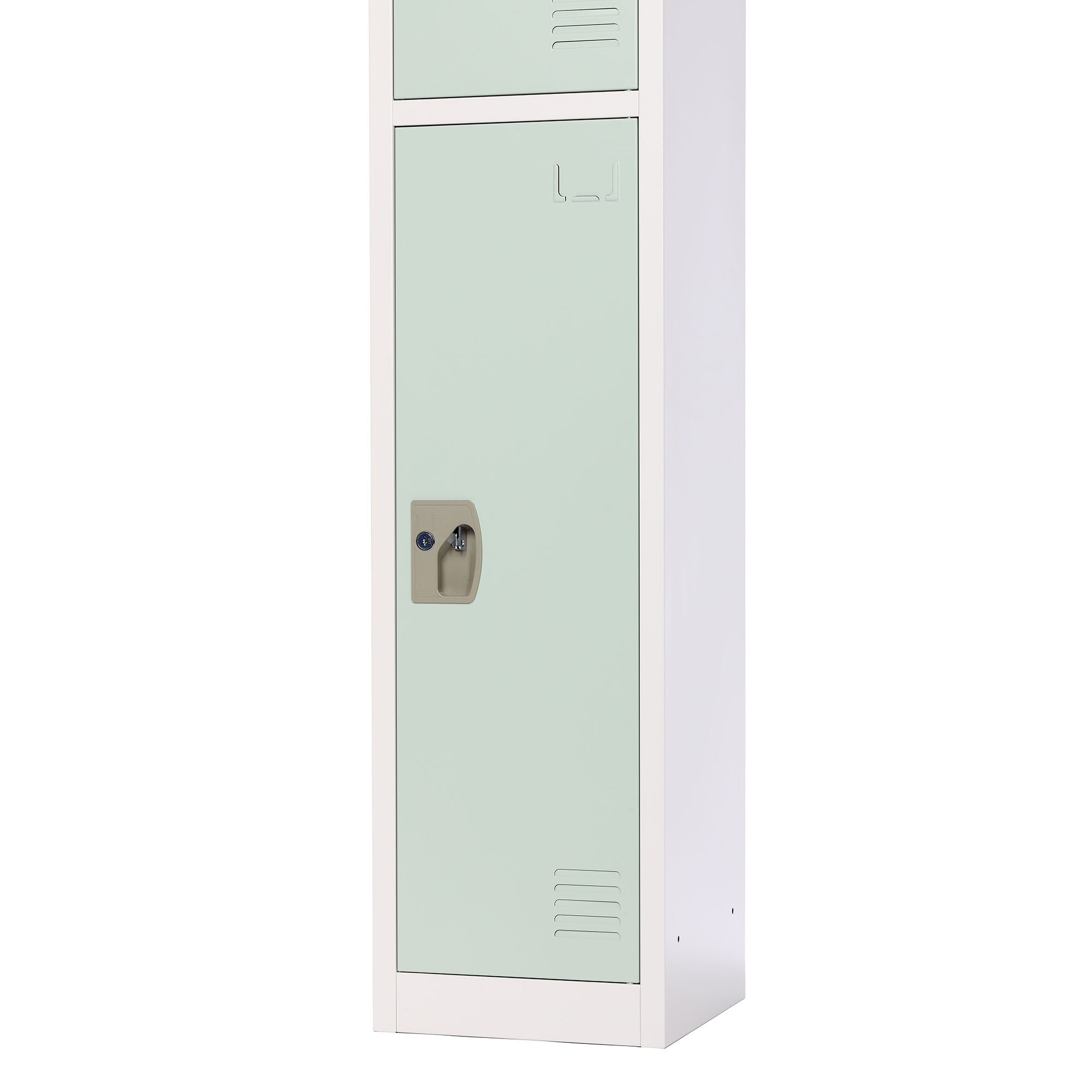 Misty Green Steel 2-Tier Office Locker with Adjustable Shelving