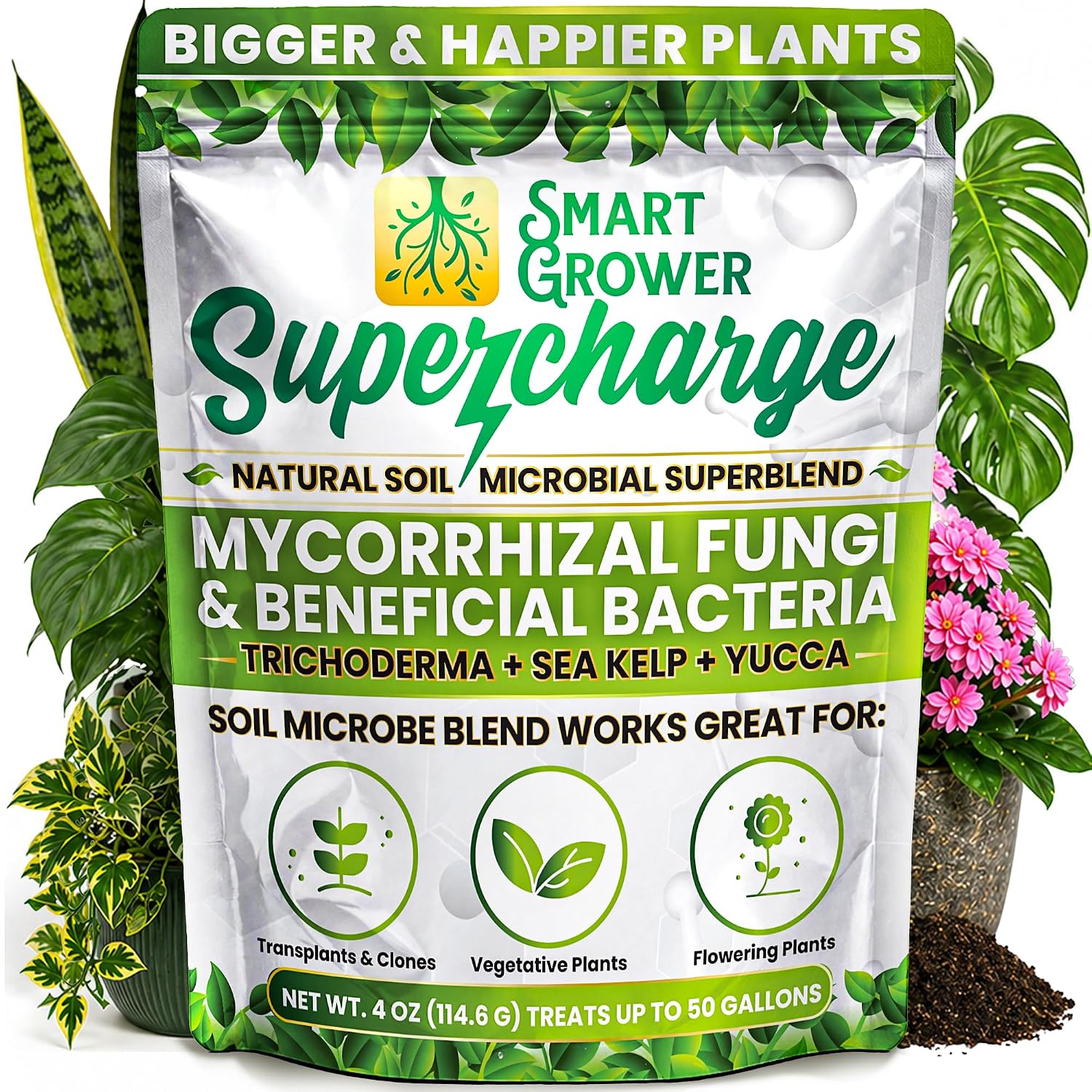 CJGQ - Plant Root Enhancer Concentrate Powder with Mycorrhizal Fungi Trichoderma Beneficial Bacte...