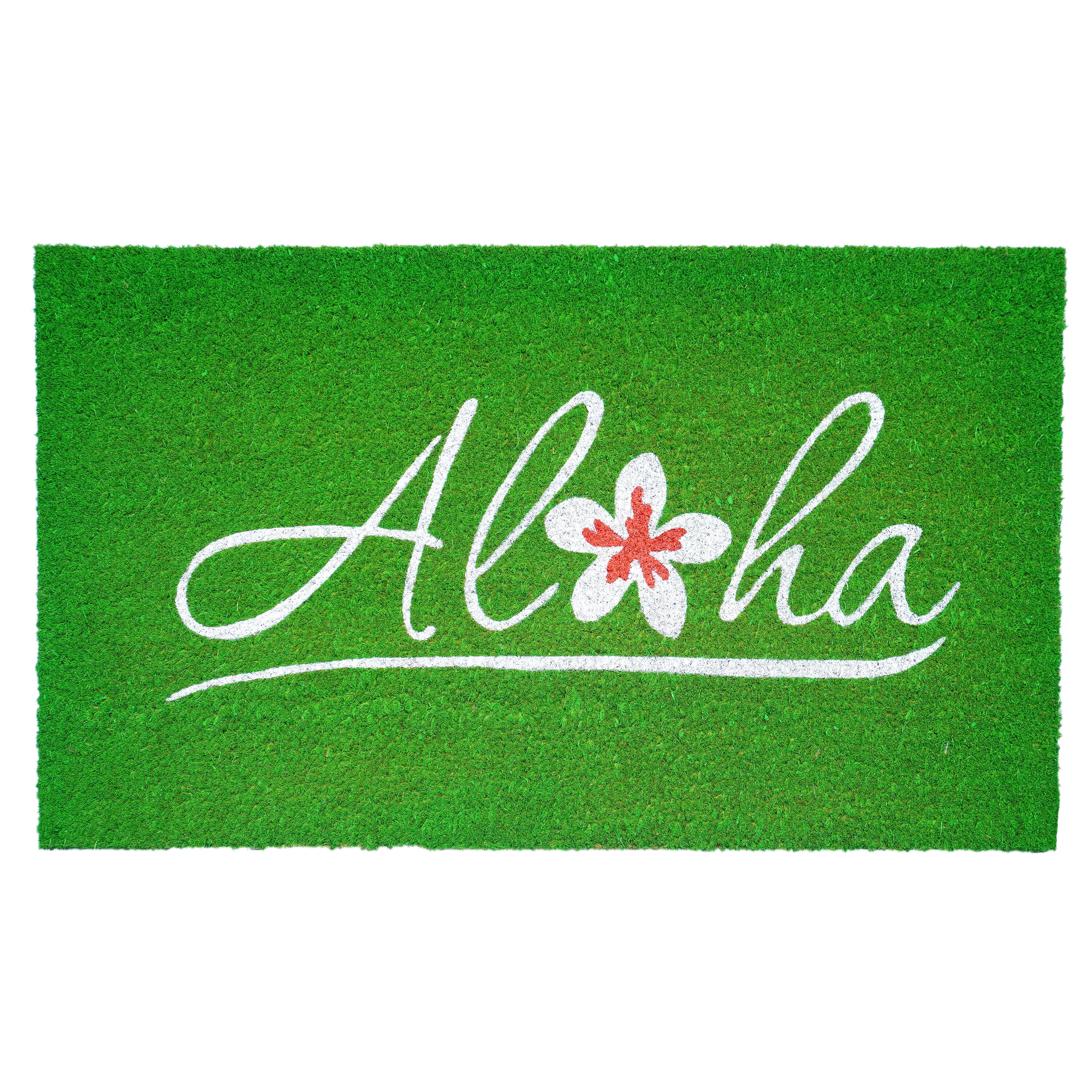 Callowaymills 121491729 17-in x 29-in Aloha Coir/Vinyl Non-Slip Grip Indoor or outdoor Decorative Spring Door Mat
