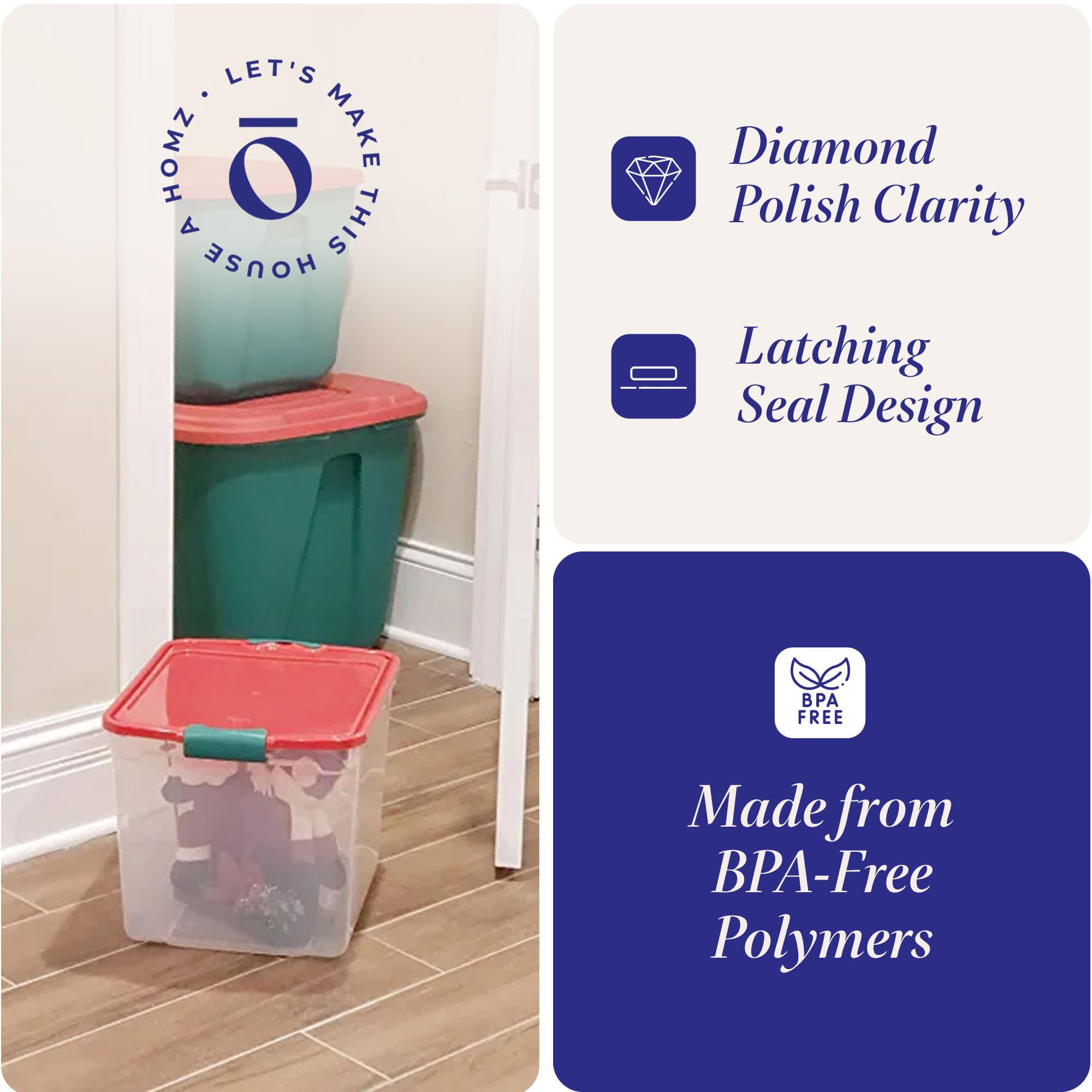 Homz Products 314626 Plastic-Storage-Totes - View #3