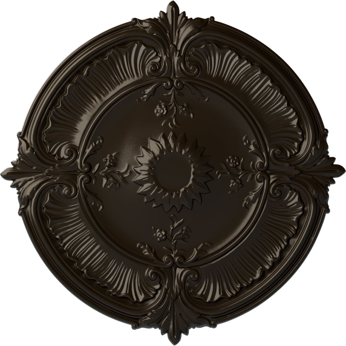 Ekena Millwork CM30ATSHF Attica Acanthus Leaf 30.125-in W x 30.125-in L Painted Stone Hearth Polyurethane Whole Ceiling Medallion