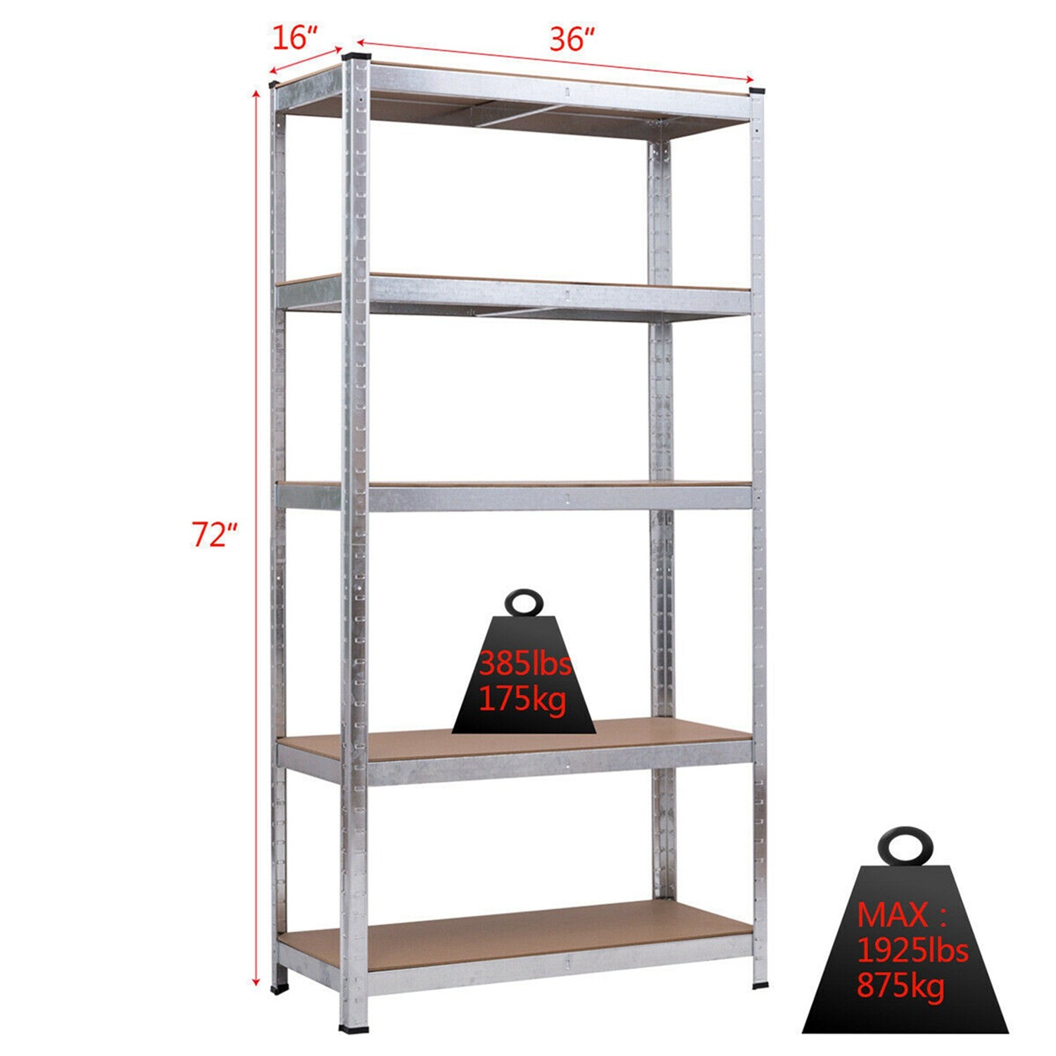 Costway CSHY001004 Free-Standing-Shelving - View #3