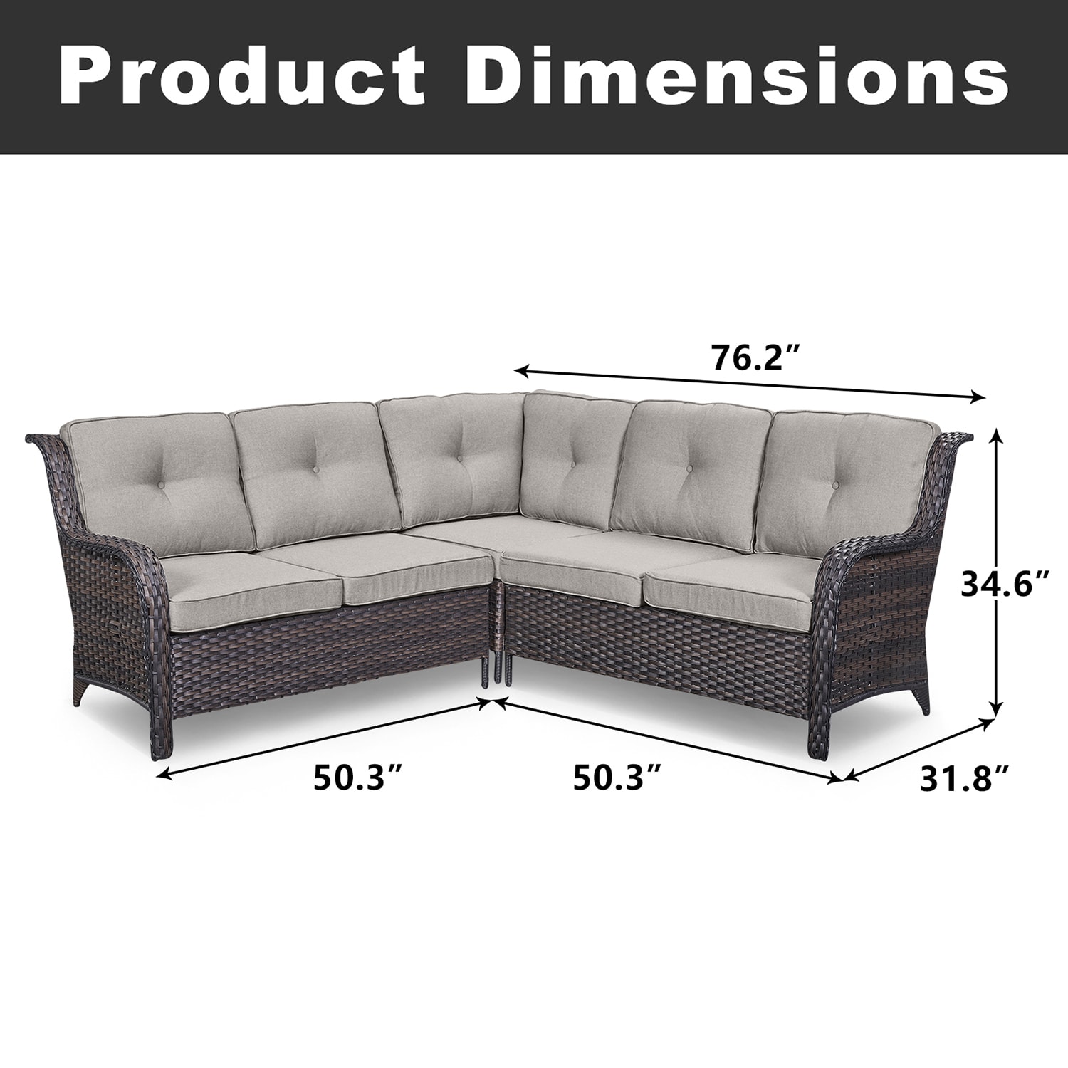 L shaped discount rattan outdoor sofa