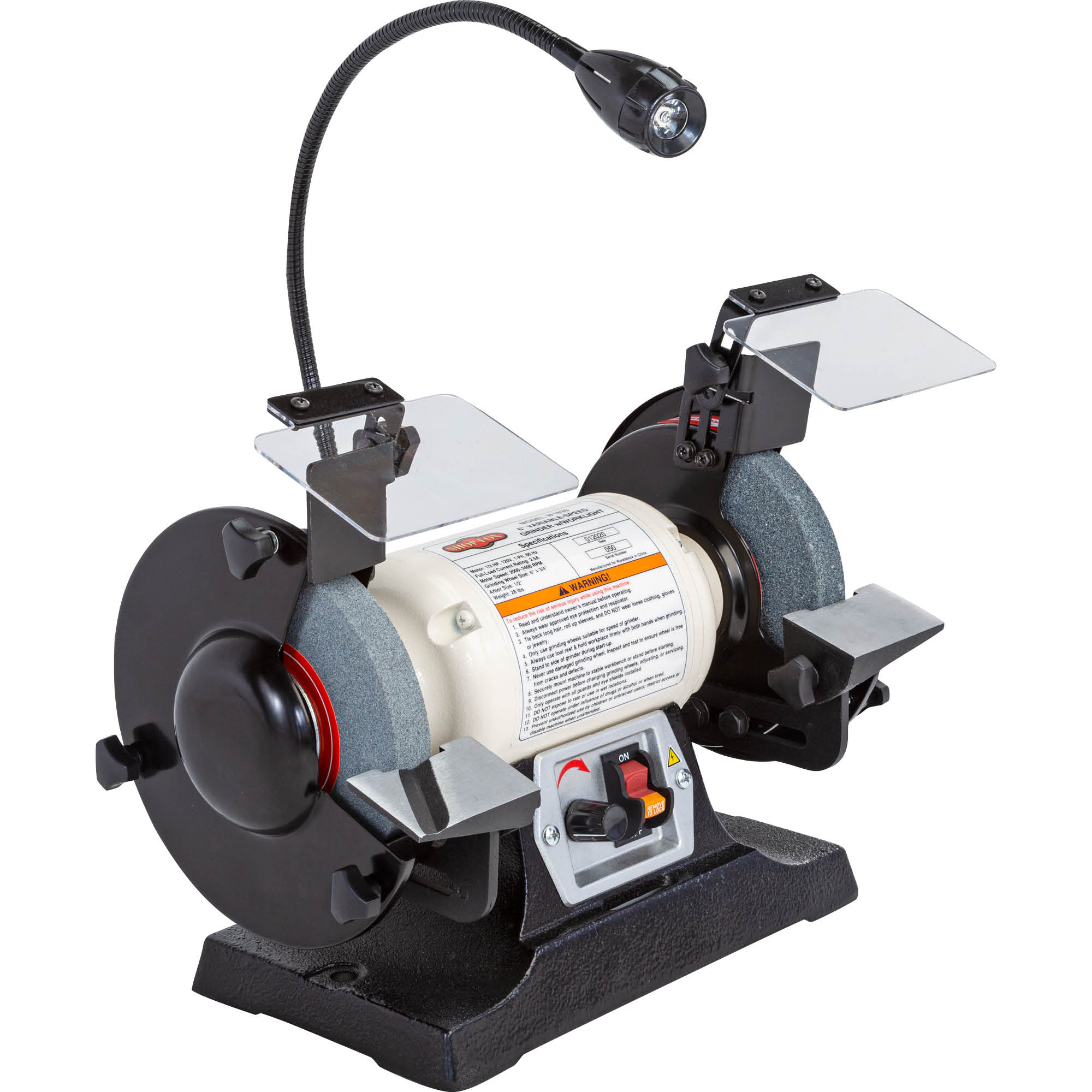 Shop Fox W1839 6-Inches Variable Speed Bench grinder