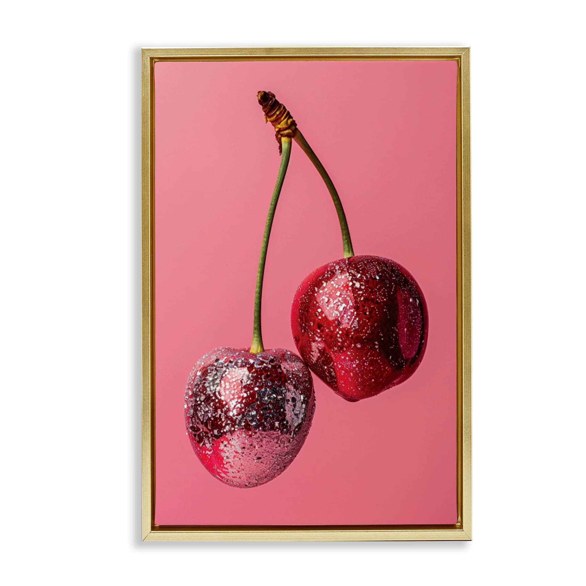 Stupell Industries BT-668-FFG-16X24 Dazzling Cherry Pair Floating Frame design by LSR Design Studio