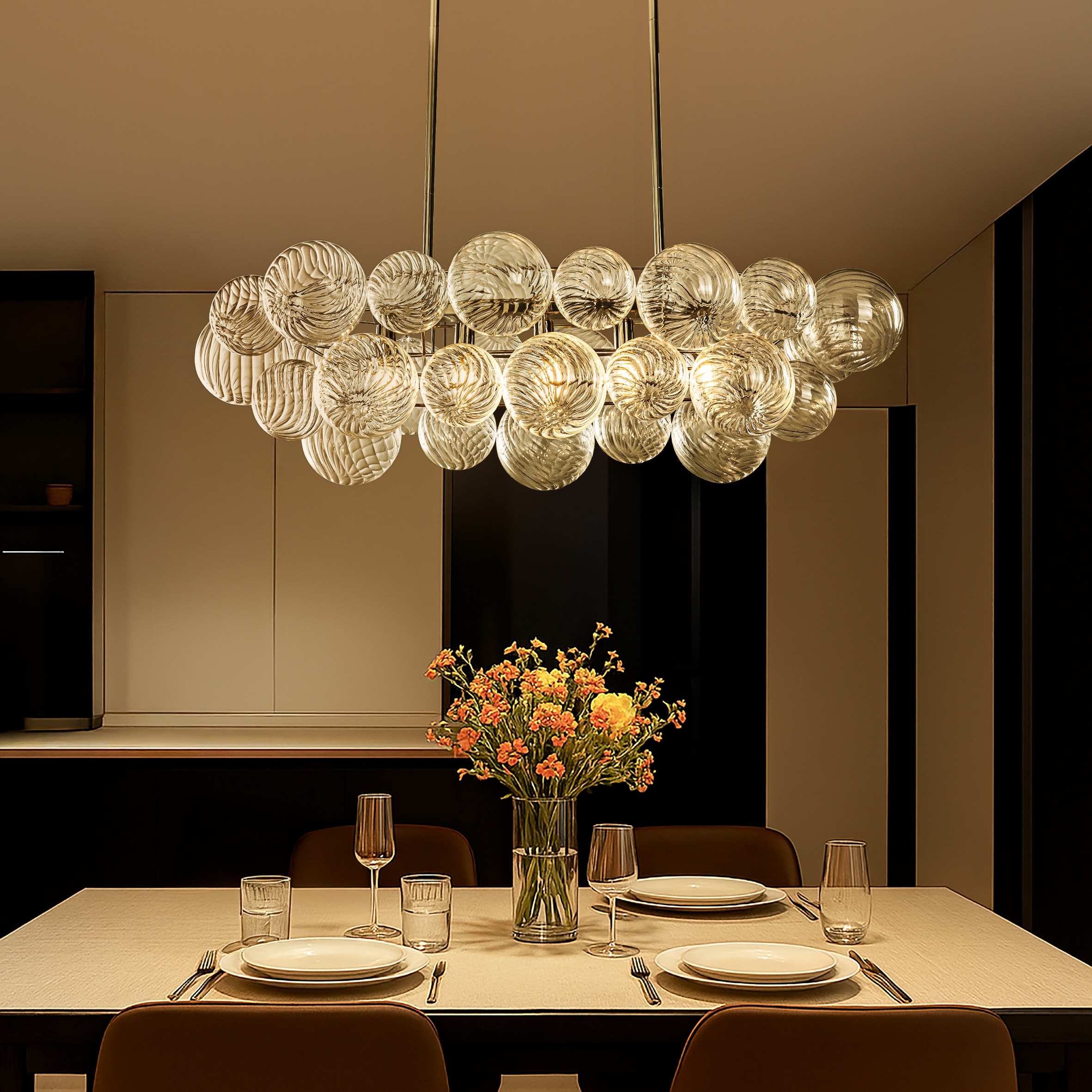 AloaDecor Lighting 5 -Light Chrome Textured glass Metal Chandelier