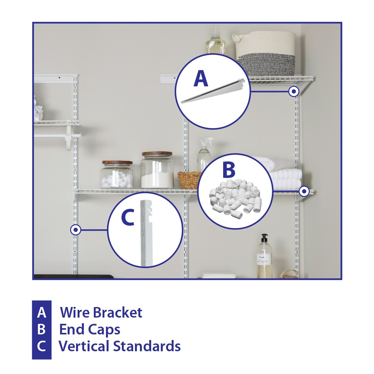 Project Source Tracksmart White Closet Wall Brackets in the Wire Closet  Hardware department at