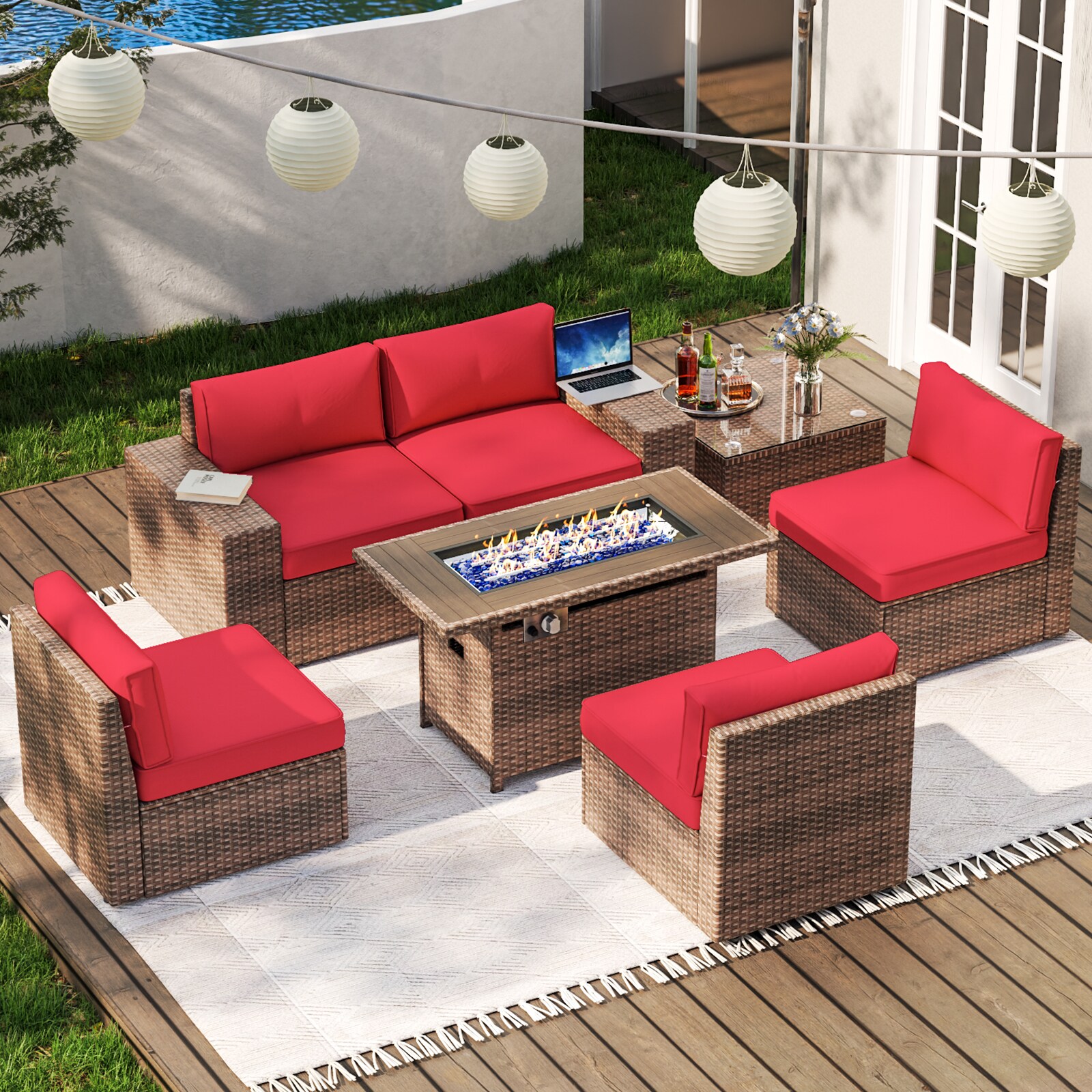 AOXUN G12039RDAB+026BR-7 Patio-Conversation-Sets - View #8