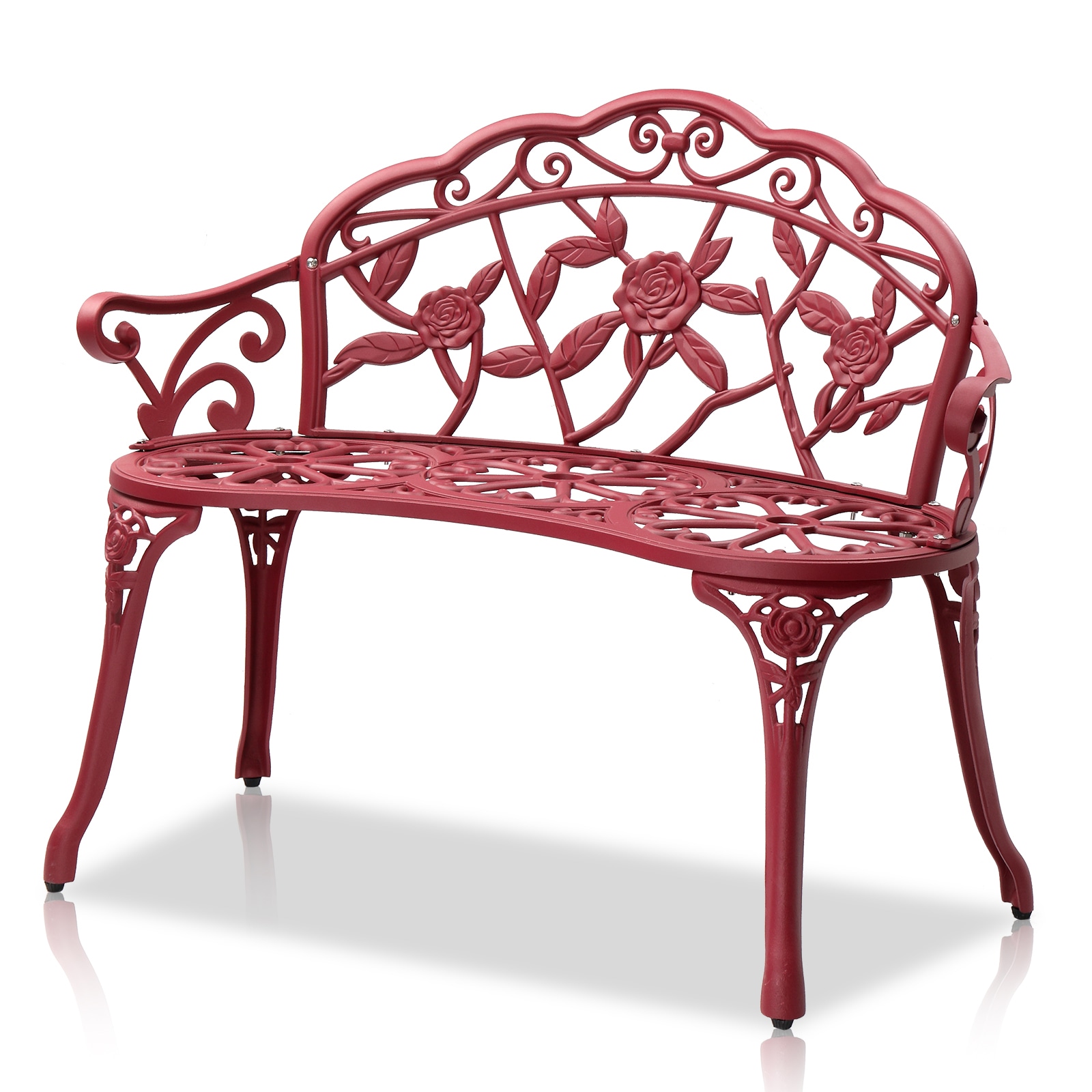 Winado LO1G56000960 39.37-in W x 31.5-in H Red Aluminum Garden Bench