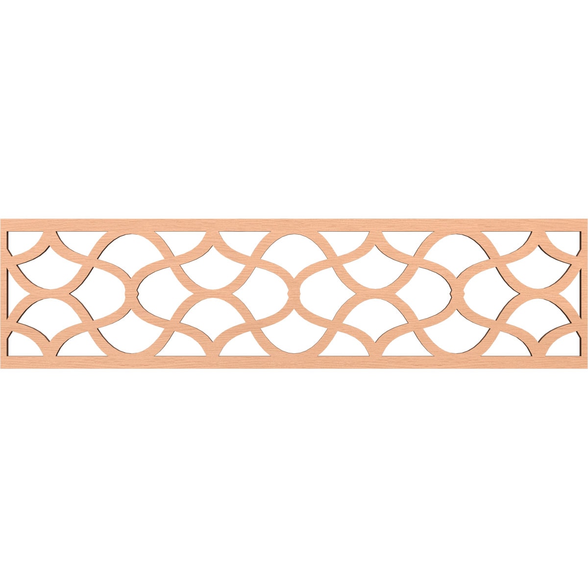 Ekena Millwork MLDB12X47RSTAL Resort Fretwork Flat Trim 13-in x 3.92-ft Alder Brown Unfinished 2155961 Pierced Wall Panel Moulding