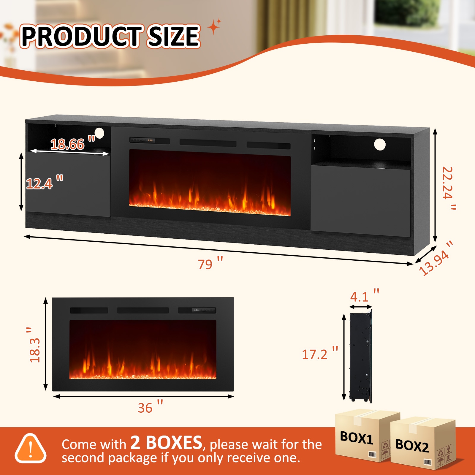 Bapipro TE21A28B Electric-Fireplaces - View #6