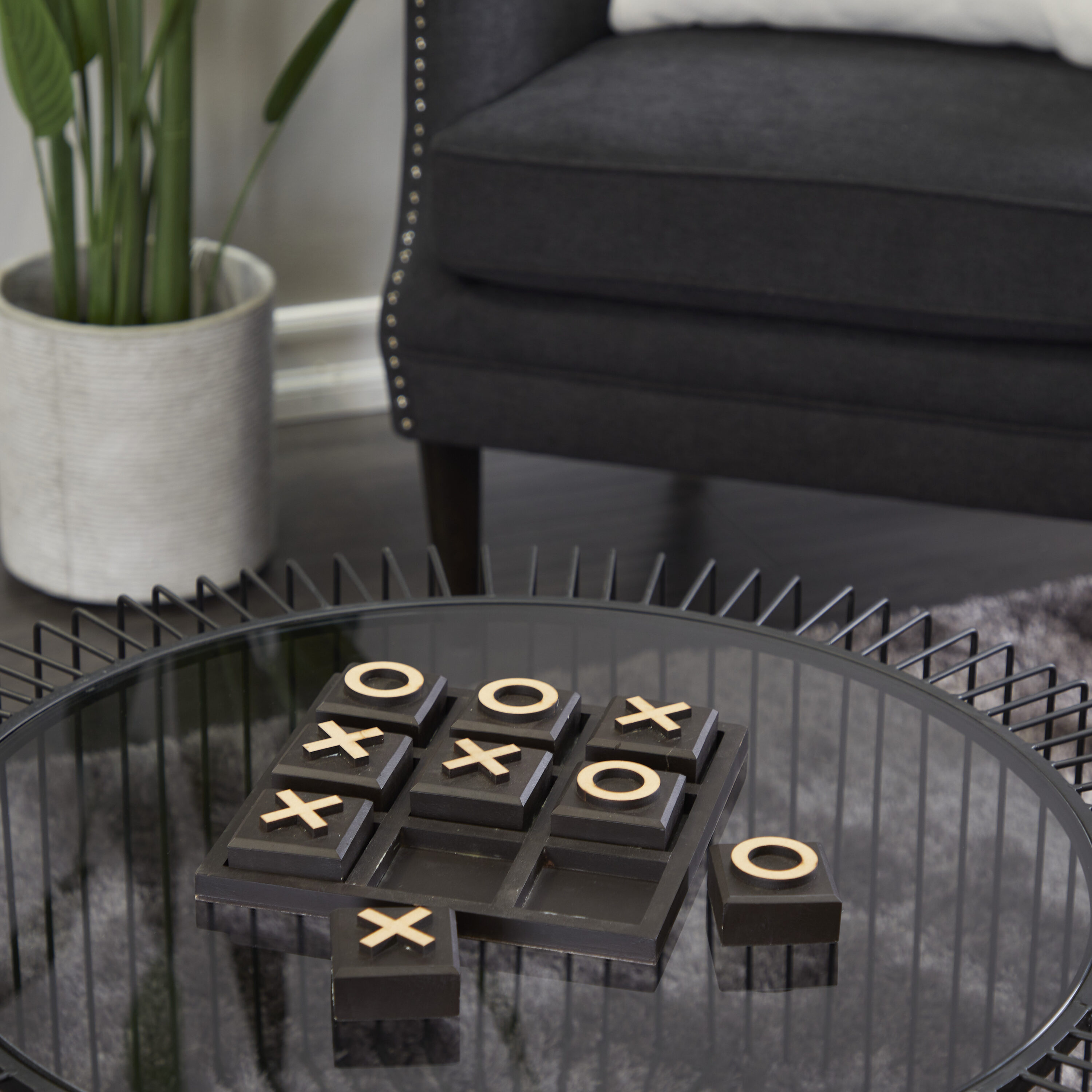 The Novogratz 74347 Black Wood Modern Sculpture