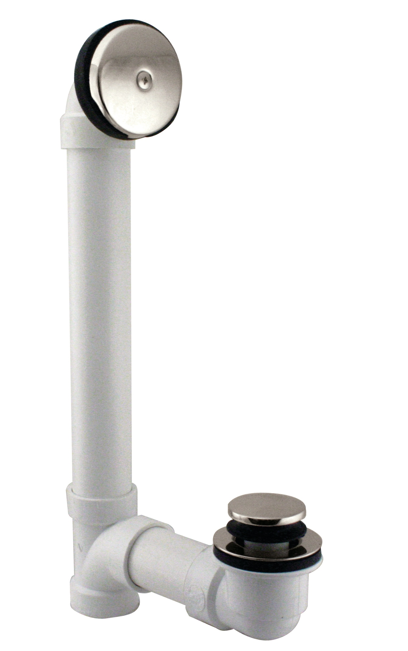 WESTBRASS D49321-05 Tip Toe Sch. 40 PVC Bath Waste with One-hole Elbow In Polished Nickel