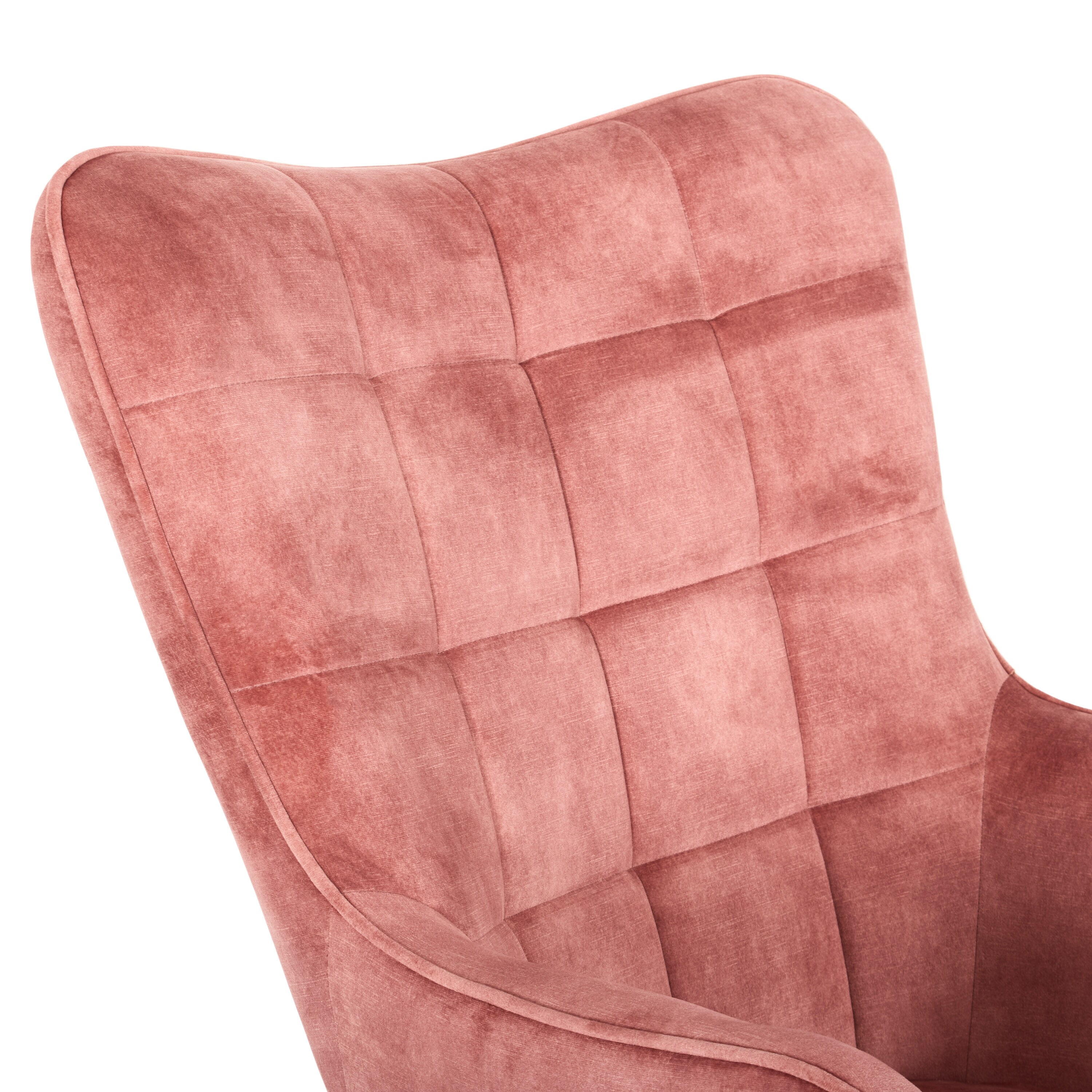 Charlotte Black Velvet Wingback Accent Chair with Metal Legs