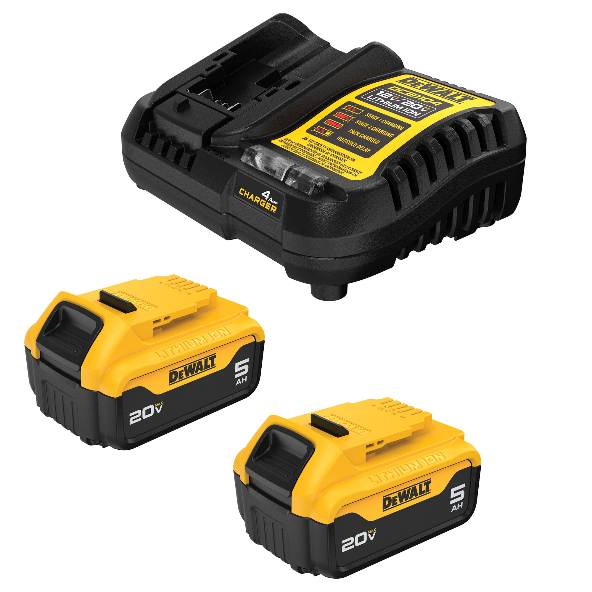 DEWALT 20 V 2 Pack Lithium ion Battery and Charger 5 Ah DCB205 2C at Lowes