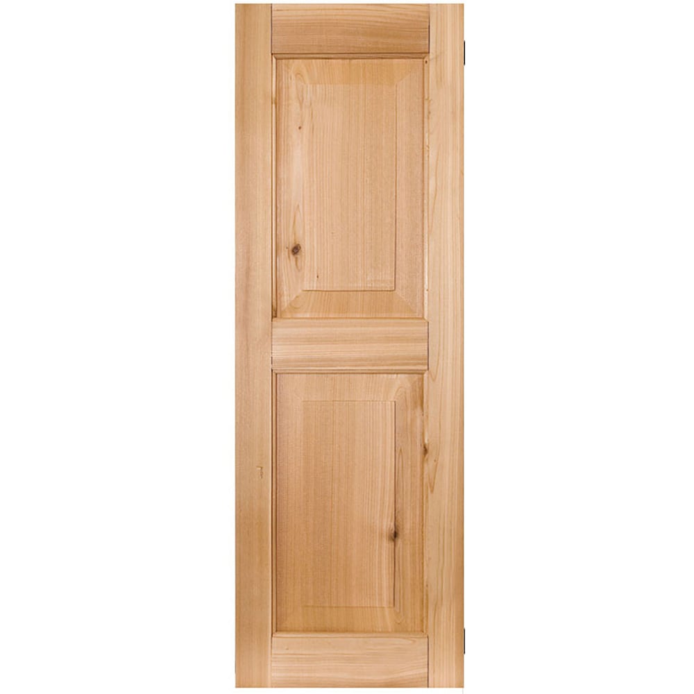 Ekena Millwork RWR15X055UNM 15-in W x 55-in H Unfinished Paintable/Stainable Farmhouse Wood Exterior Shutters (2-Pack)