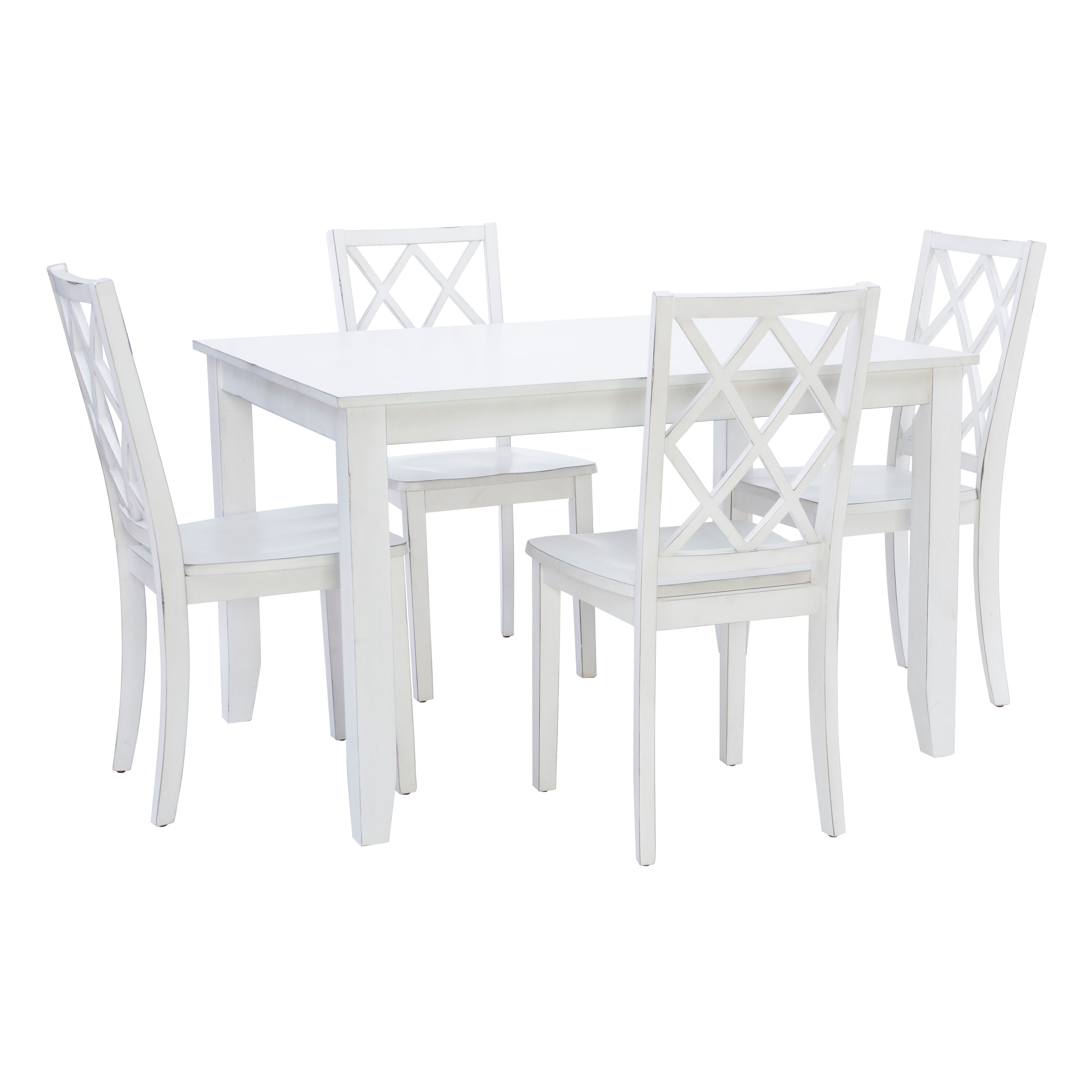 Linon PLWS773 White Transitional Dining Room Set with Rectangular Table ( Seats 4 )
