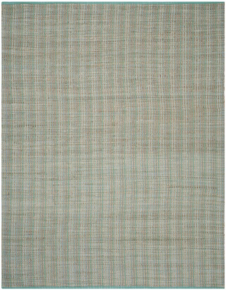 Safavieh CAP831C-8 Cape Cod Stoke 8 x 10 (ft) Jute Green Rectangular Indoor Stripe Coastal Area rug
