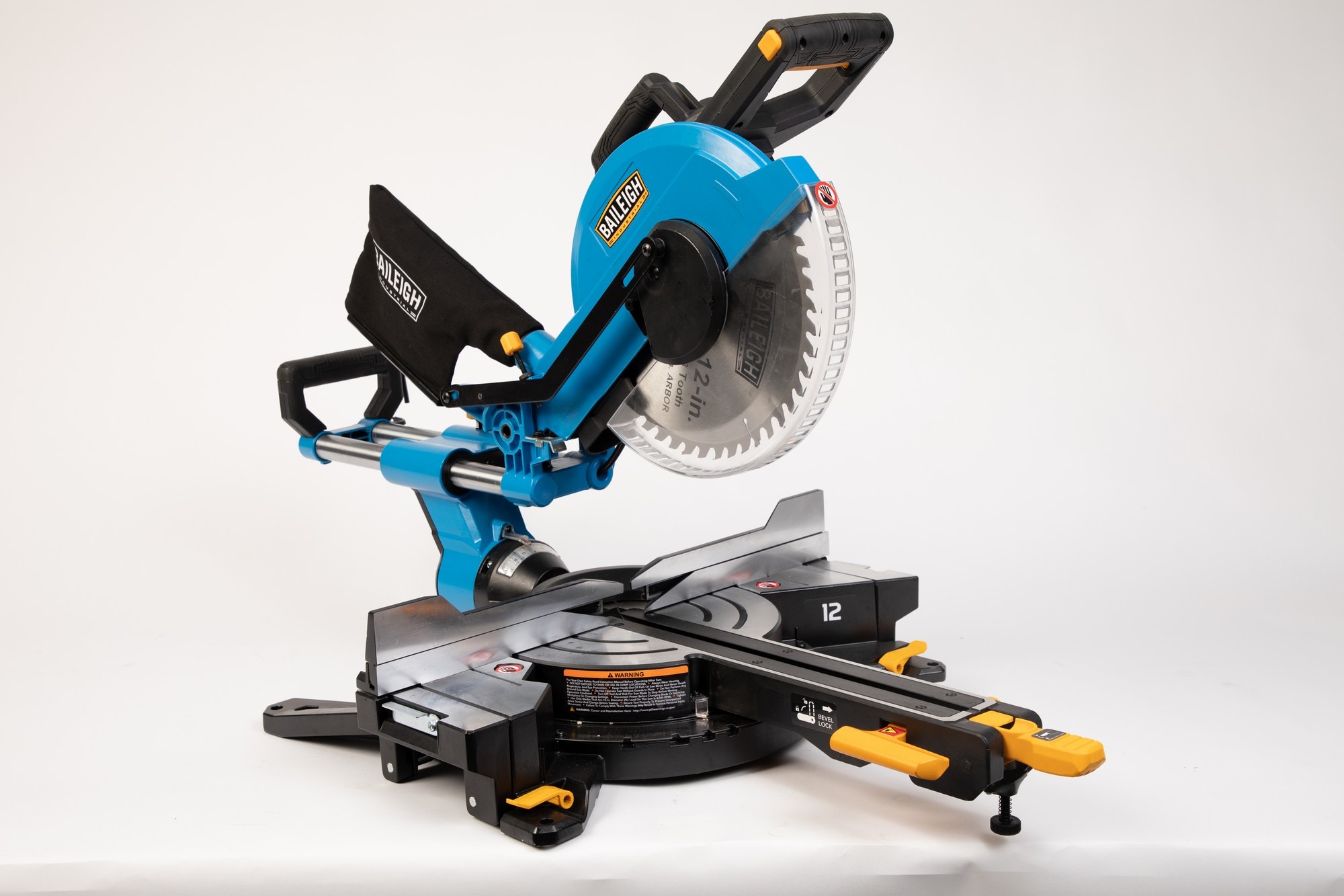 BMS-12-in 15-Amp Worm Drive Dual Bevel Sliding Compound Corded Miter Saw | - Baileigh Industrial 1231859