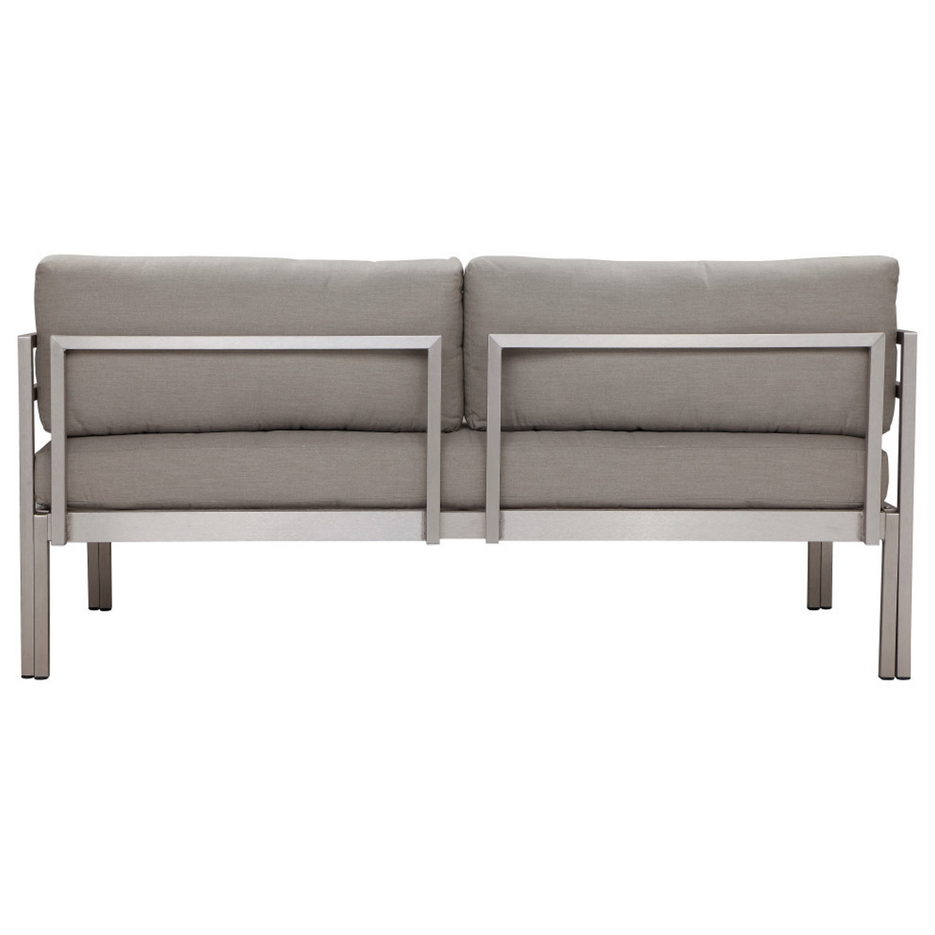 Taupe Aluminum Outdoor Sofa with Water-Resistant Cushions